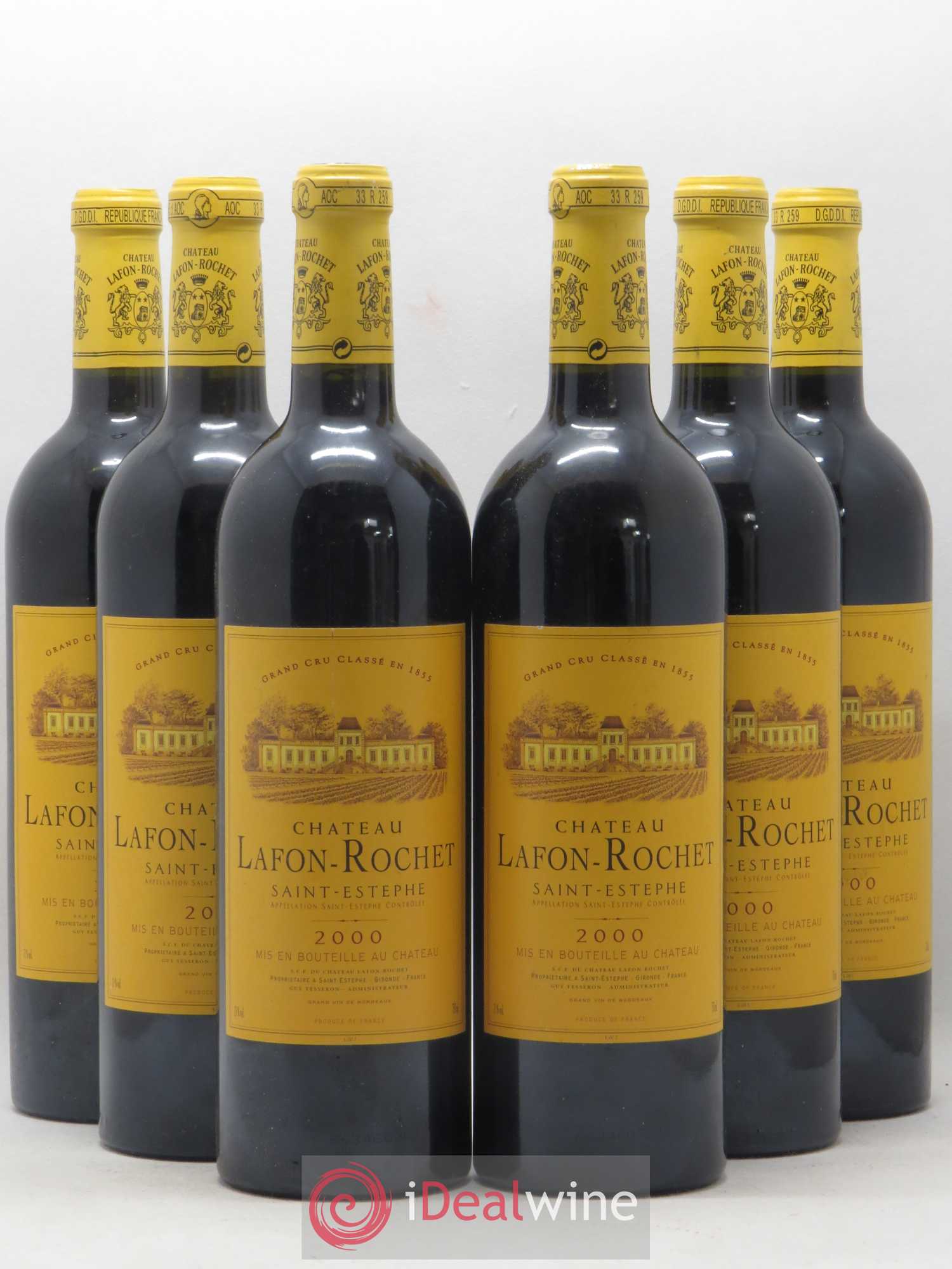 Château Lafon Rochet 4ème Grand Cru Classé 2000 - Lot de 6 bouteilles - 0