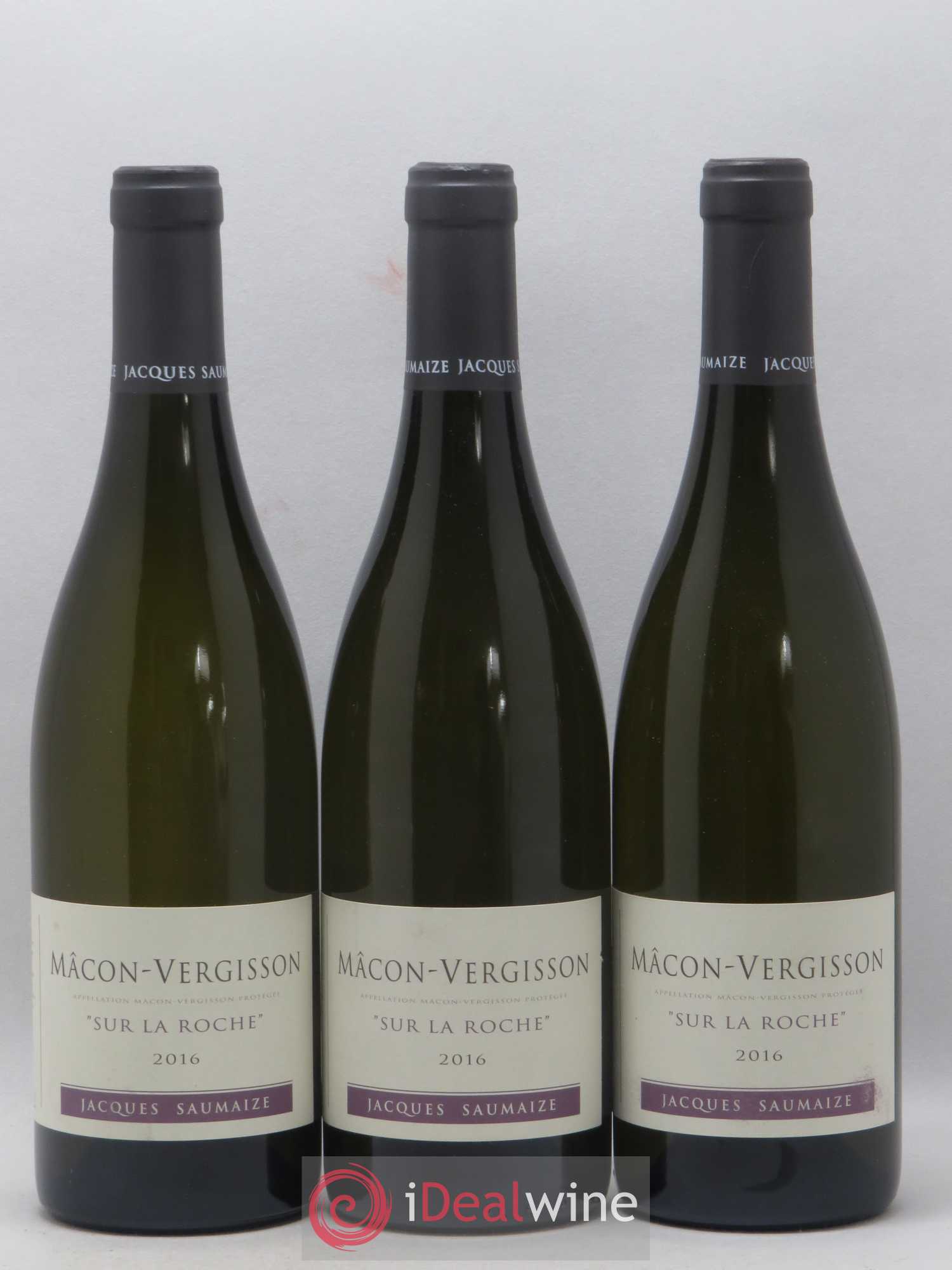 Mâcon Vergisson Sur La Roche Jacques Saumaize 2016 - Lot de 3 bouteilles - 0