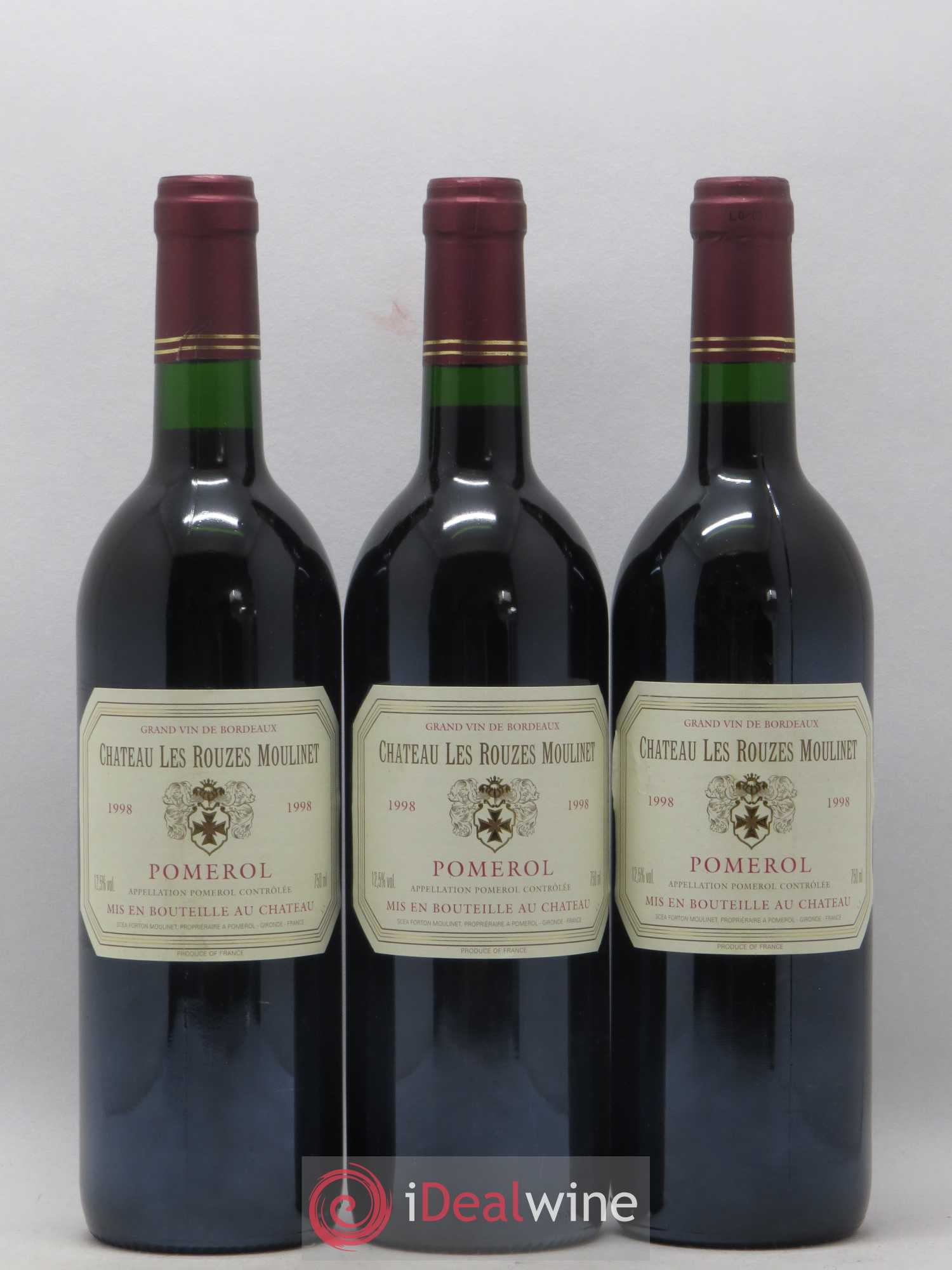 Pomerol Chateau Les Rouzes Moulinet 1998 - Lot de 12 bouteilles - 3