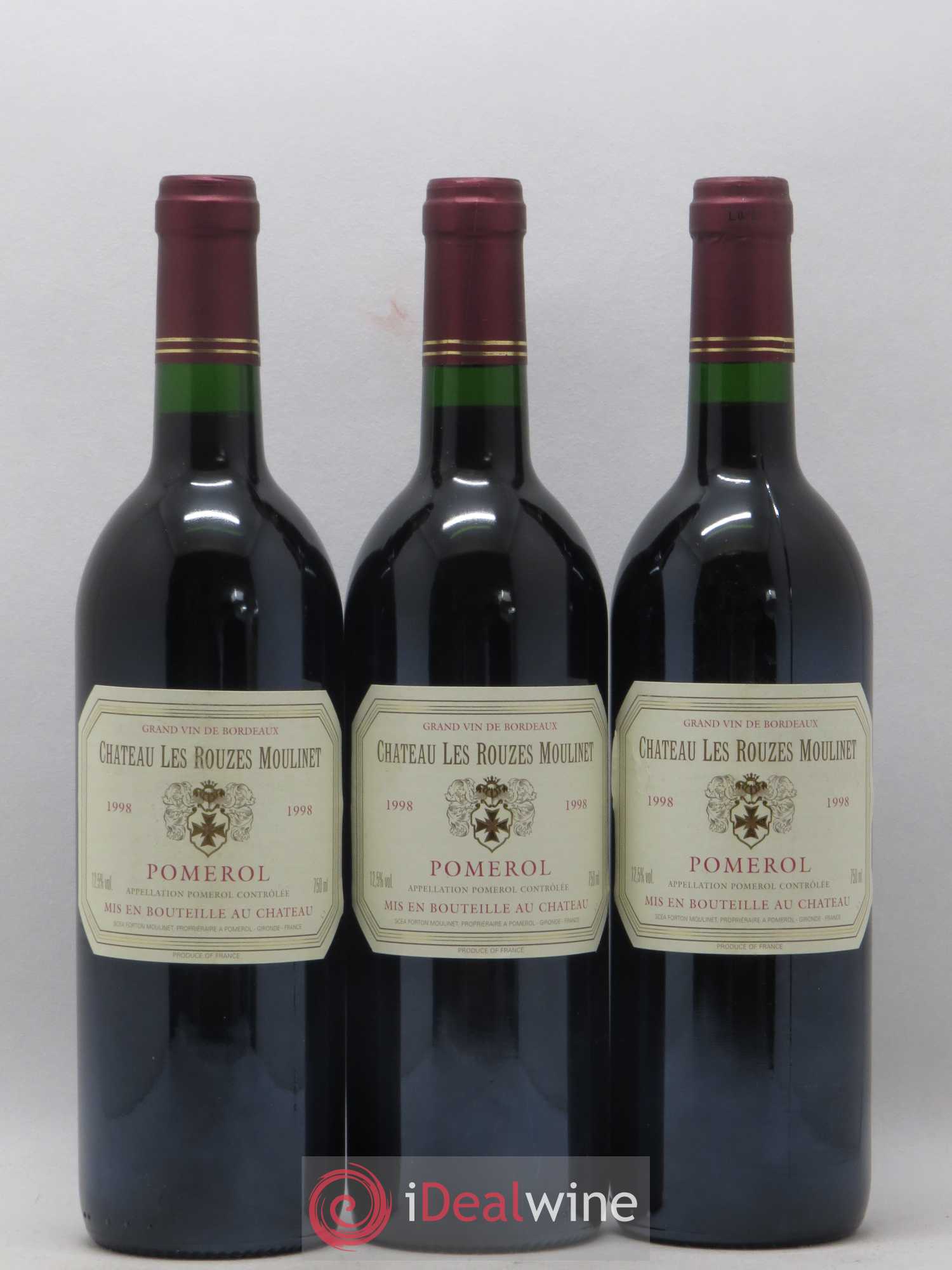 Pomerol Chateau Les Rouzes Moulinet 1998 - Lot de 12 bouteilles - 4