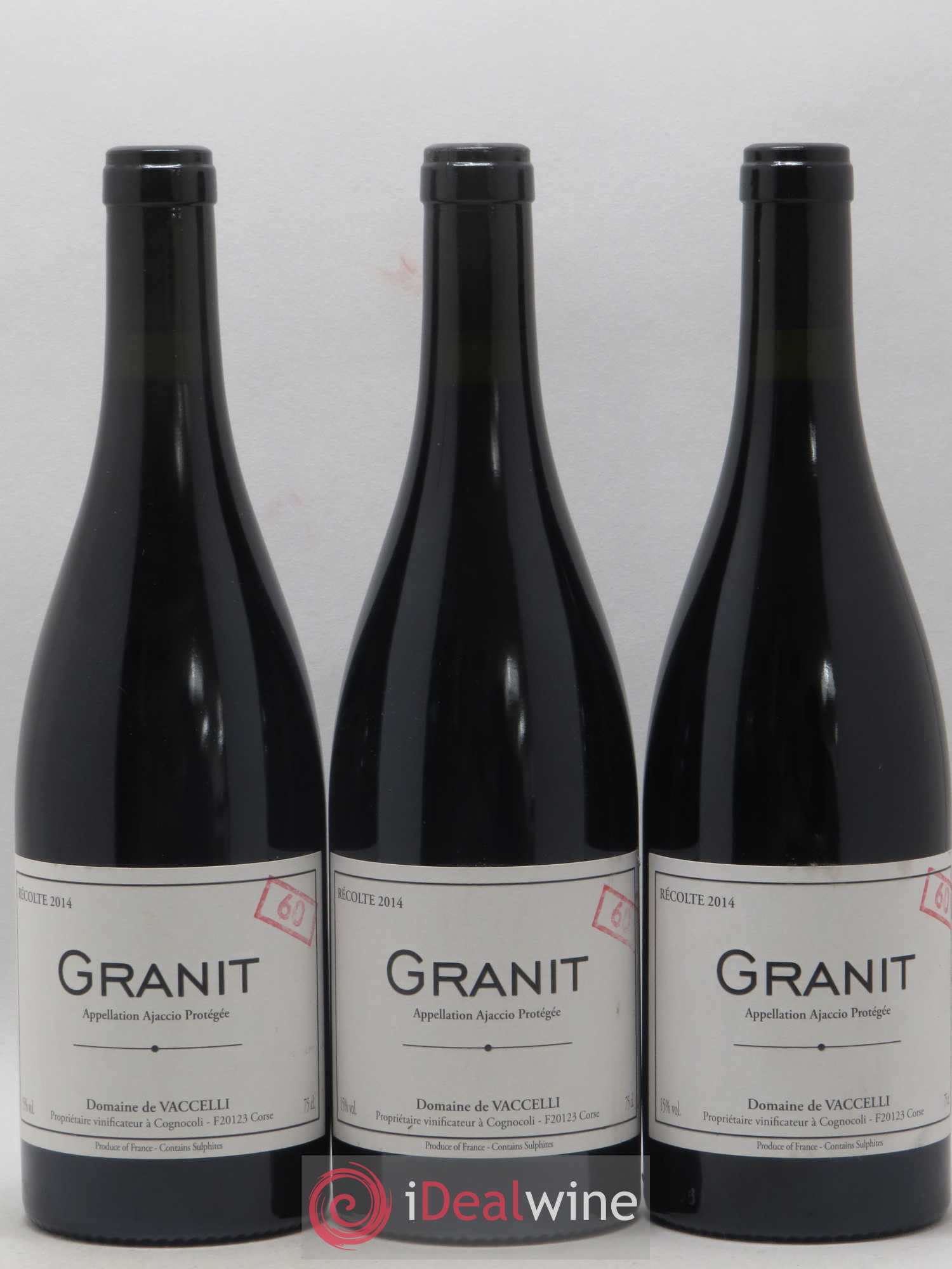 Ajaccio Granit 60 Vaccelli 2014 - Posten von 3 Flaschen - 0