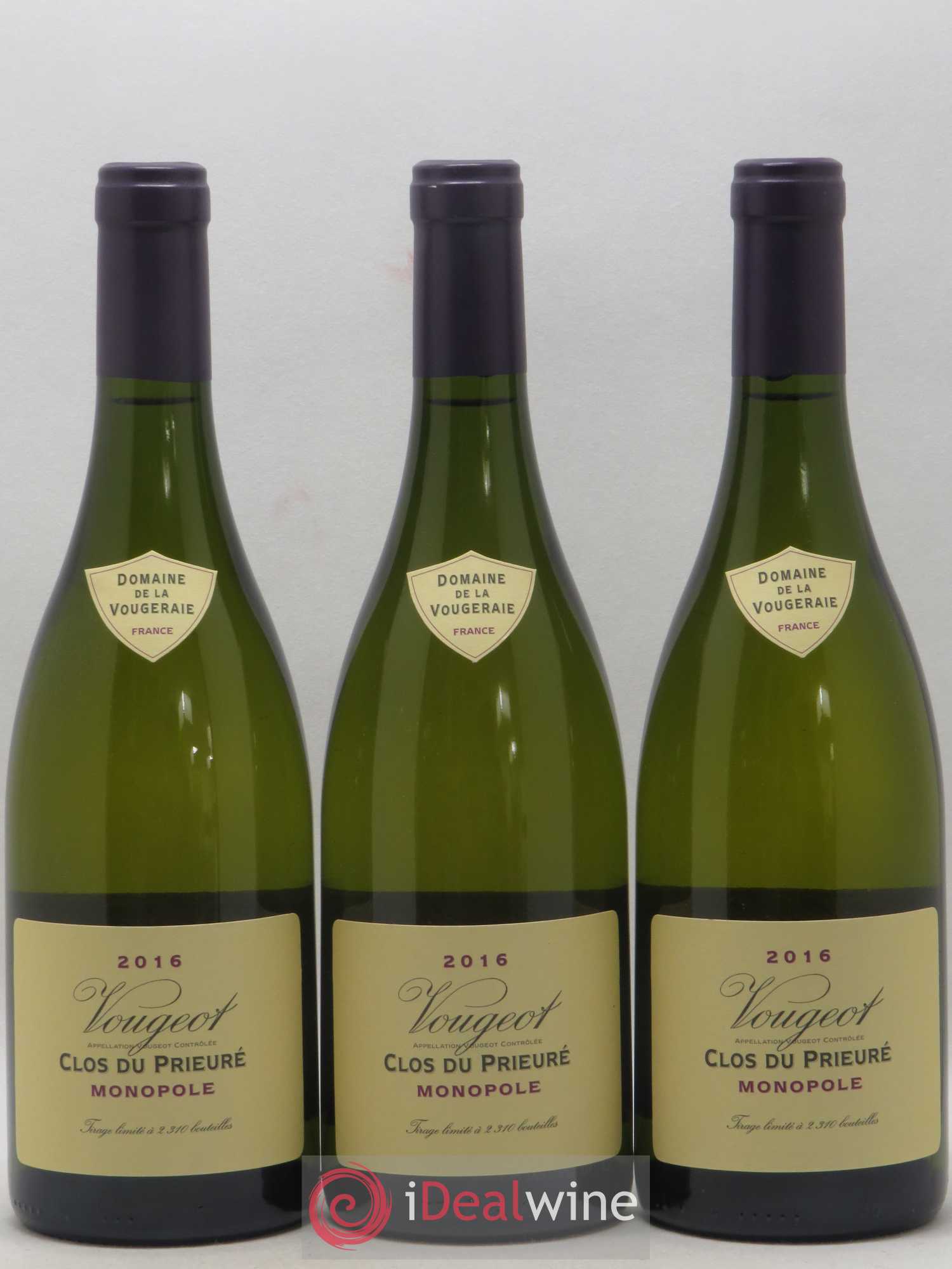 Vougeot Clos du Prieuré monopole Domaine de la Vougeraie 2016 - Posten von 3 Flaschen - 0