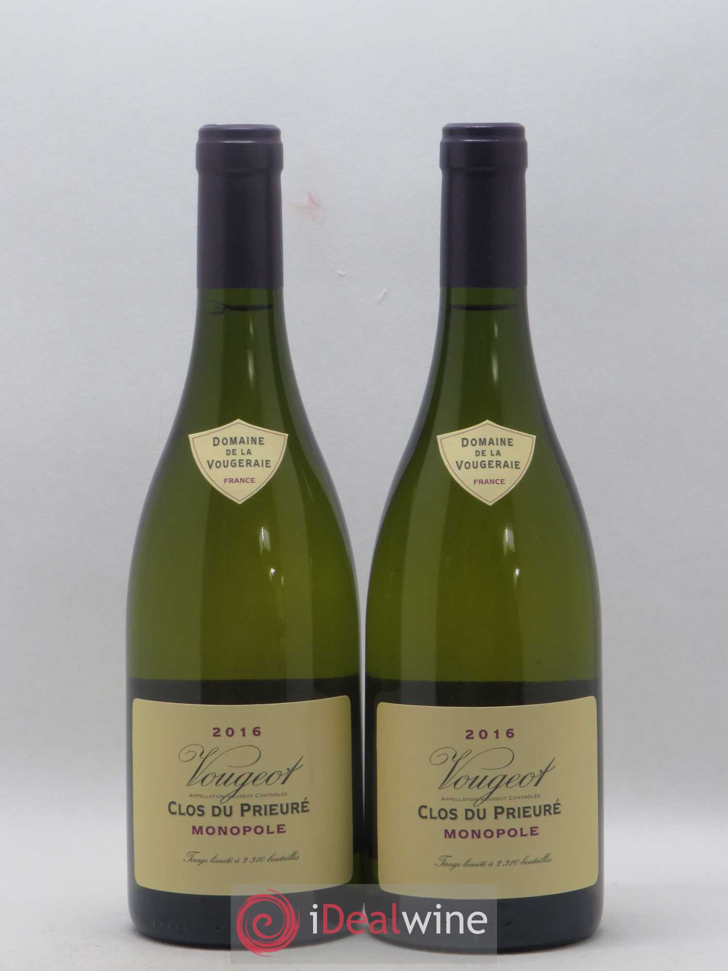 Vougeot Clos du Prieuré monopole Domaine de la Vougeraie 2016 - Posten von 2 Flaschen - 0