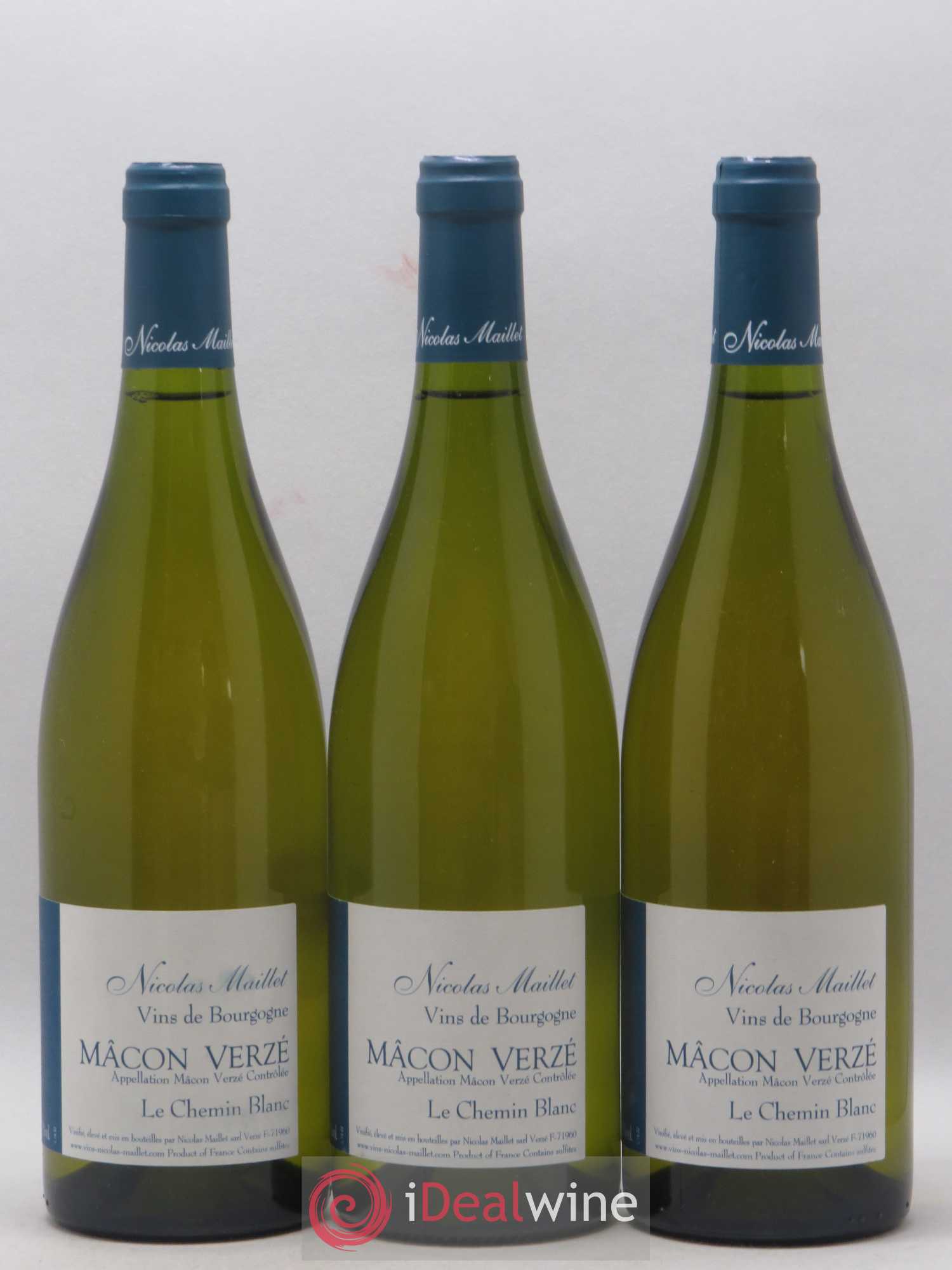 Mâcon-Verzé Le Chemin Blanc Nicolas Maillet 2016 - Lot de 3 bouteilles - 0