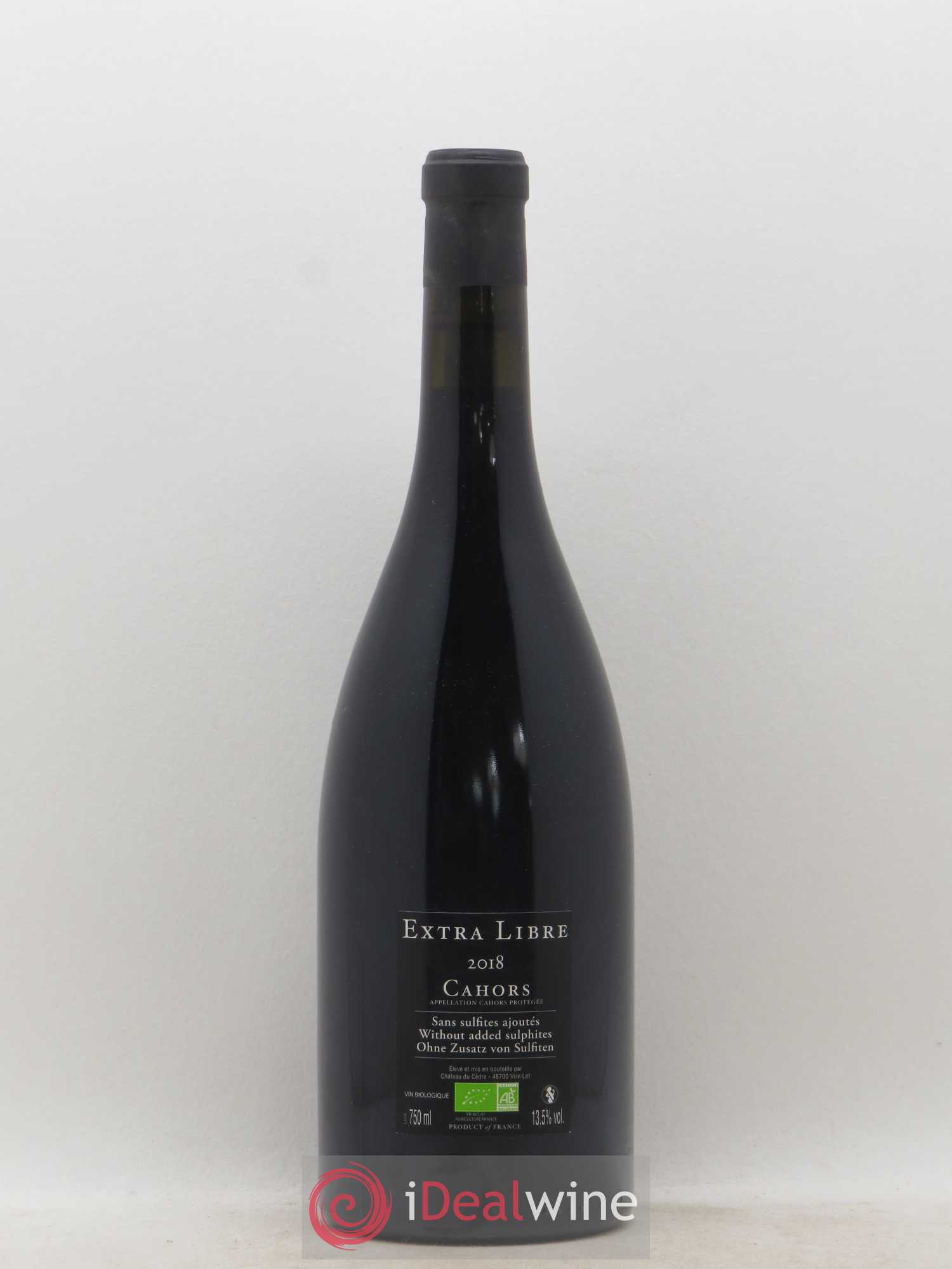 Cahors Château du Cèdre Extra Libre Le Cèdre Pascal et Jean-Marc Verhaeghe (sans prix de réserve) 2018 - Lot de 1 bouteille - 1
