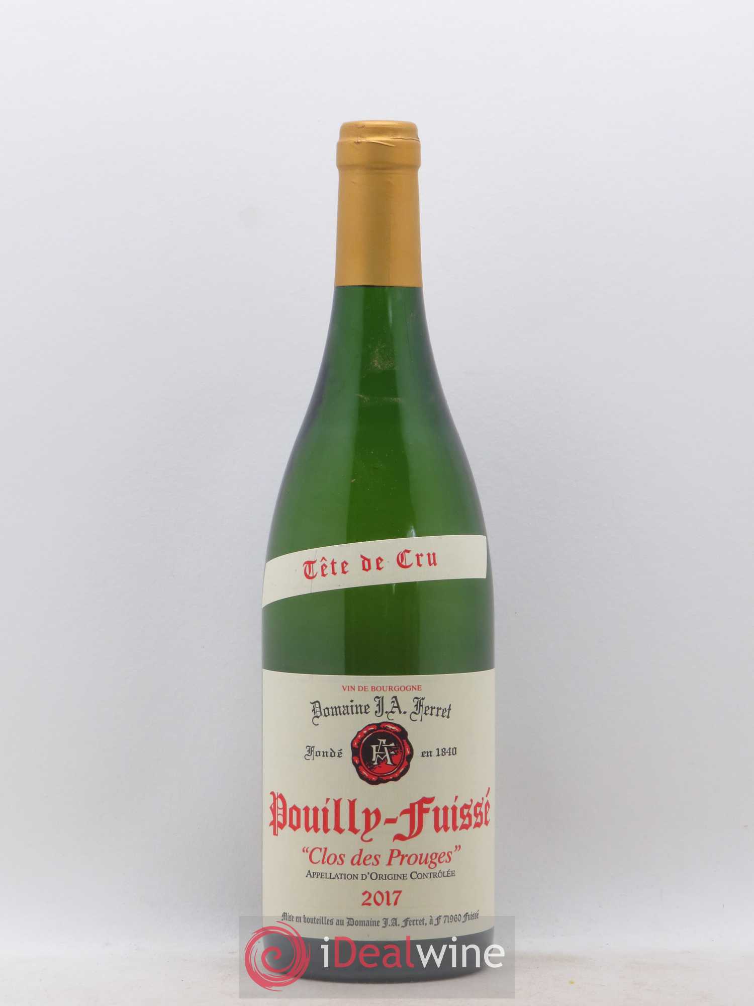 Pouilly-Fuissé Tête de Cru Clos des Prouges J.A. Ferret (Domaine) 2017 - Lot de 1 bouteille - 0