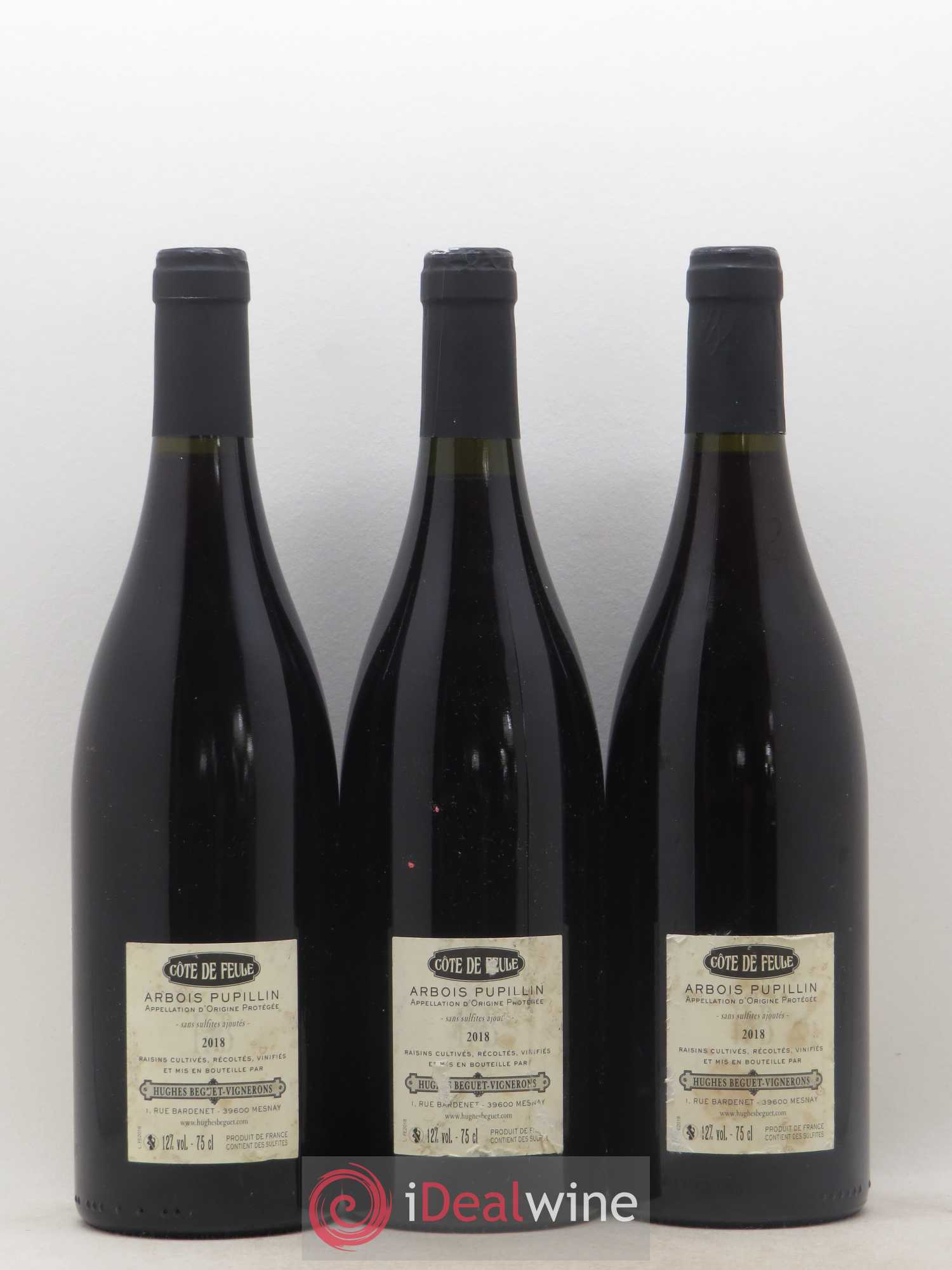 Arbois Pupillin Côte de Feule Patrice Hughes Beguet 2018 - Lot of 3 bottles - 1
