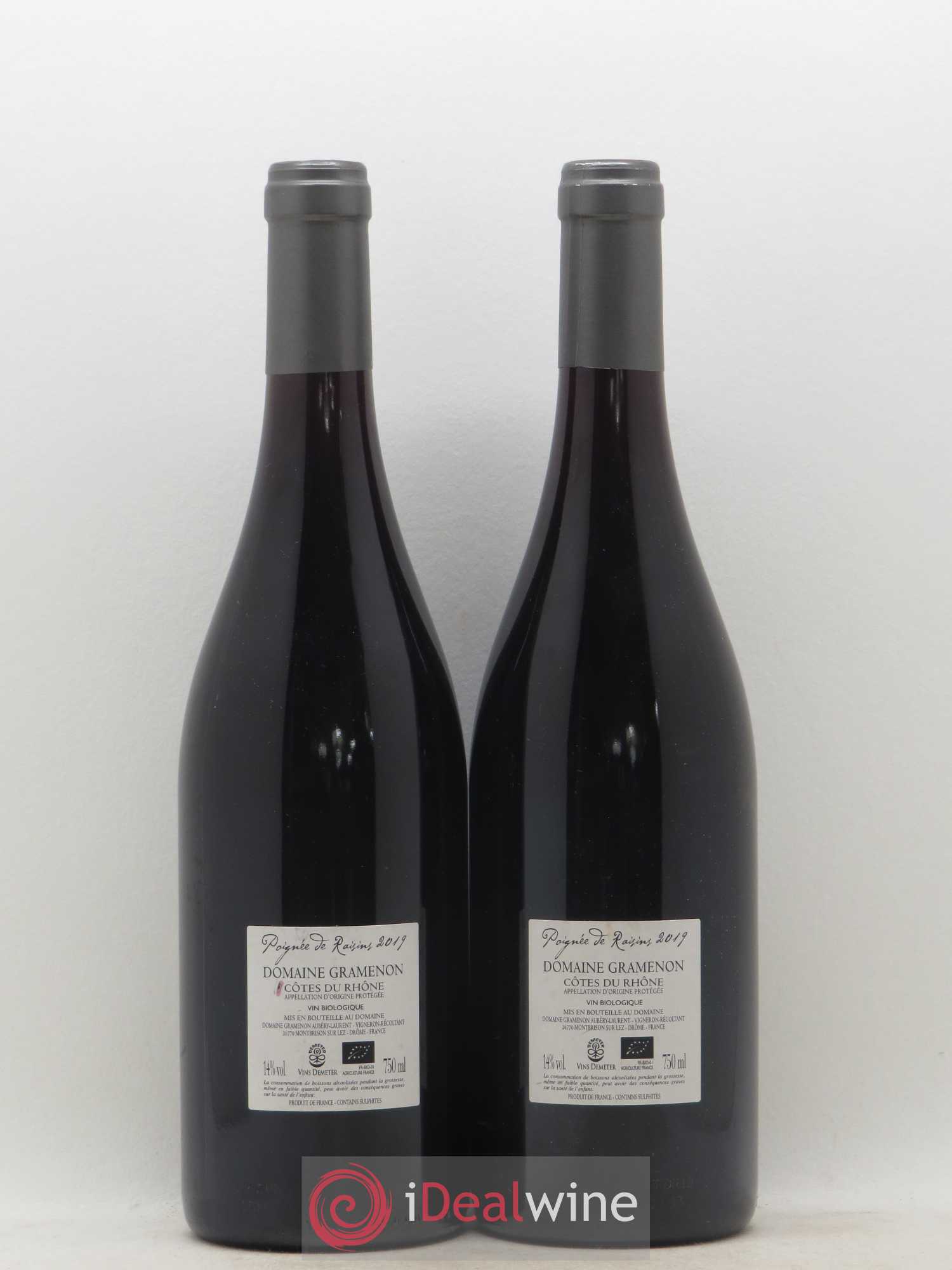 Côtes-du-Rhône Poignée de raisins Gramenon (Domaine) 2019 - Lot de 2 bouteilles - 1