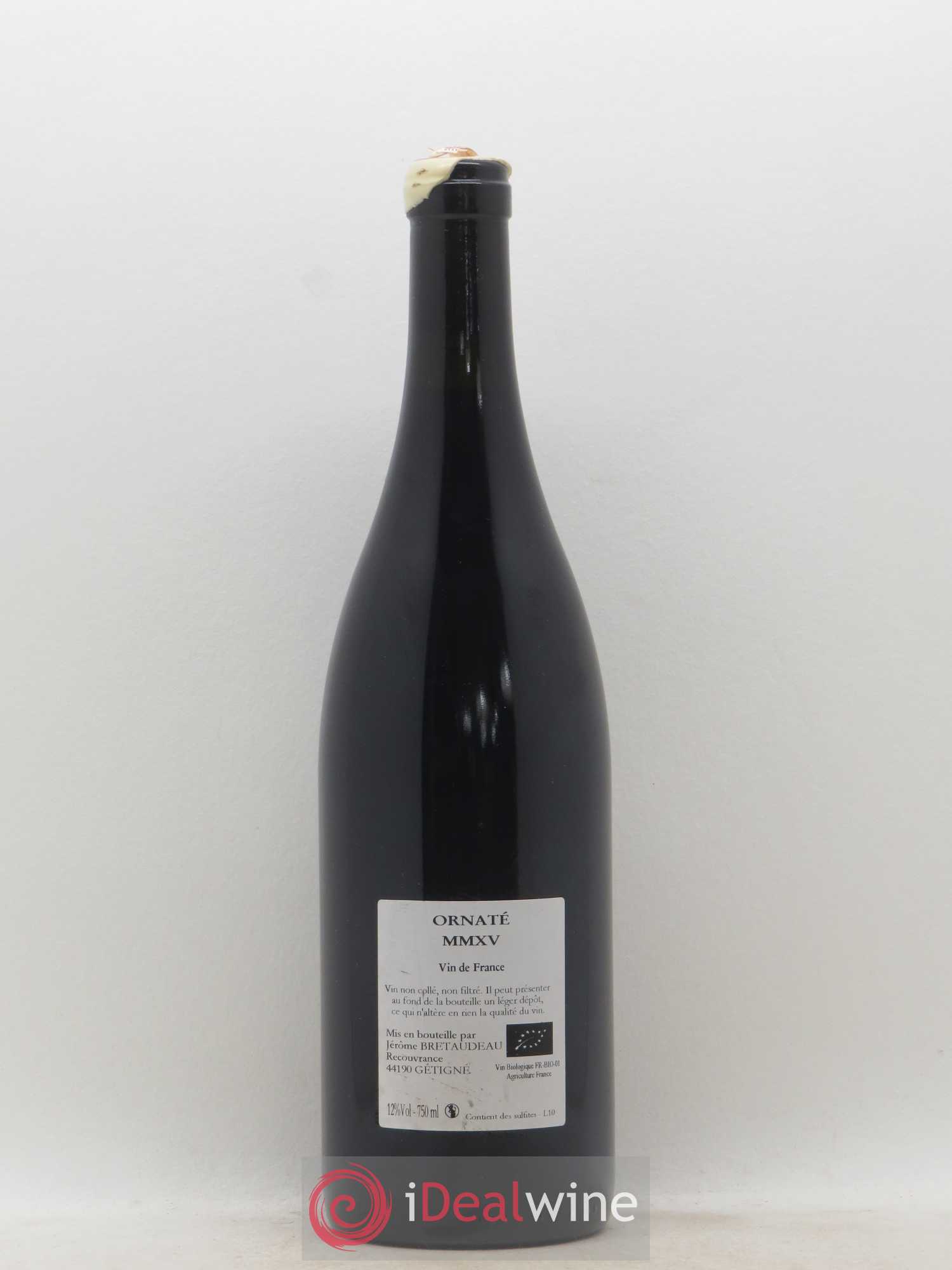 Vin de France Merlot Ornaté Jérôme Bretaudeau - Domaine de Bellevue 2015 - Lot de 1 bouteille - 1