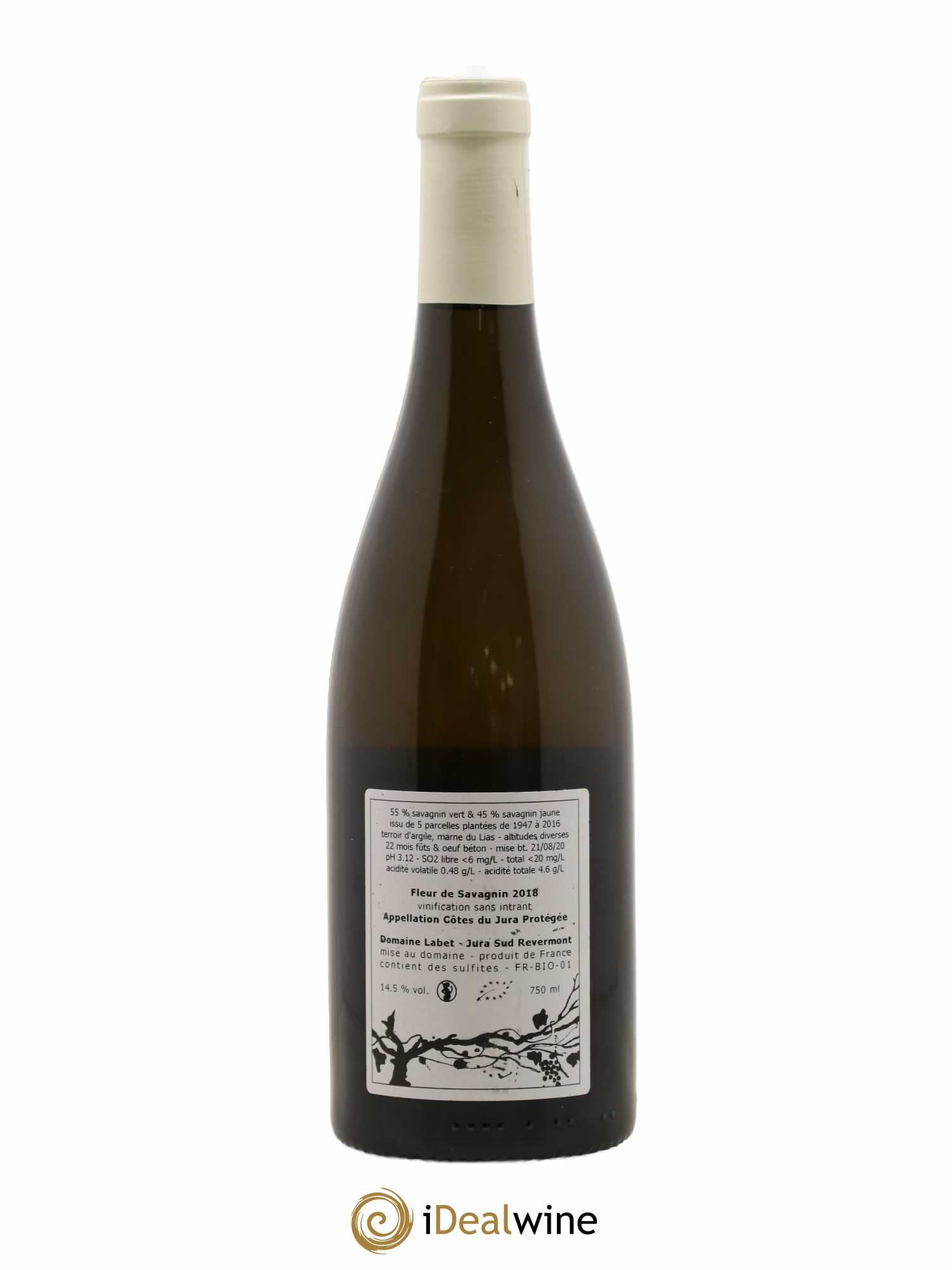 Côtes du Jura Fleur de Savagnin Romain - Julien  - Charline Labet 2018 - Lot de 1 bouteille - 1