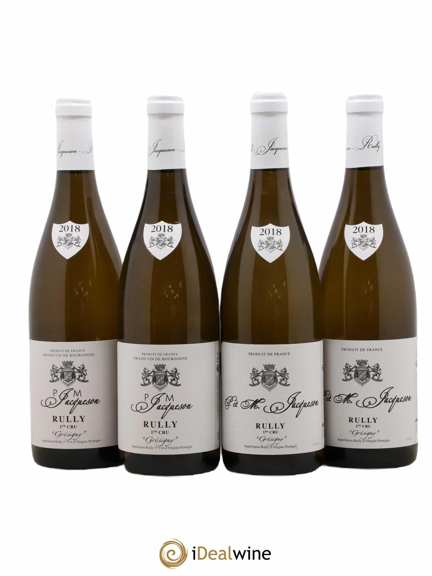 Rully 1er Cru Grésigny Paul & Marie Jacqueson 2018 - Lot de 4 bouteilles - 0