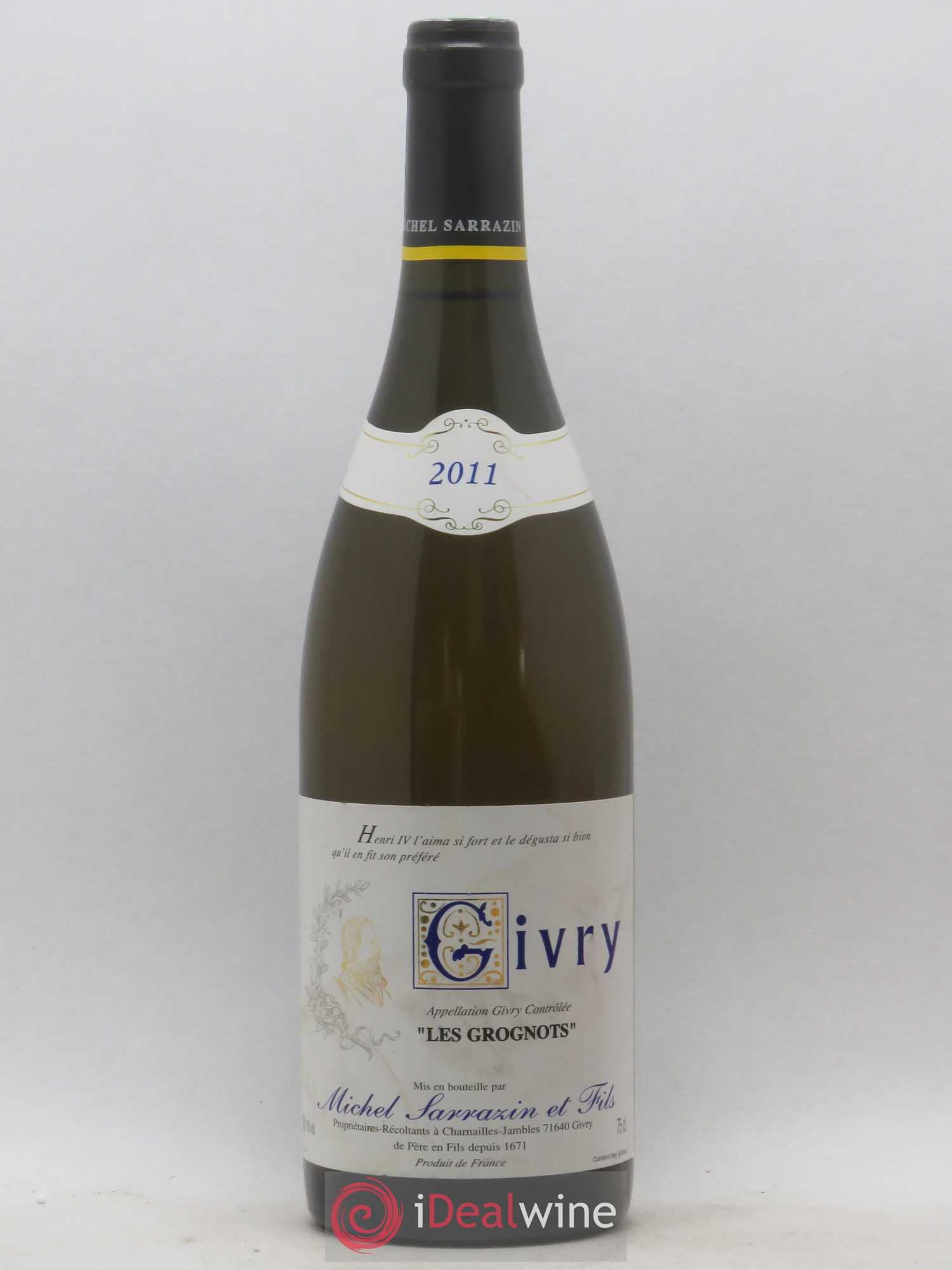 Givry Les Grognots Michel Sarrazin (sans prix de réserve) 2011 - Posten von 1 Flasche - 0