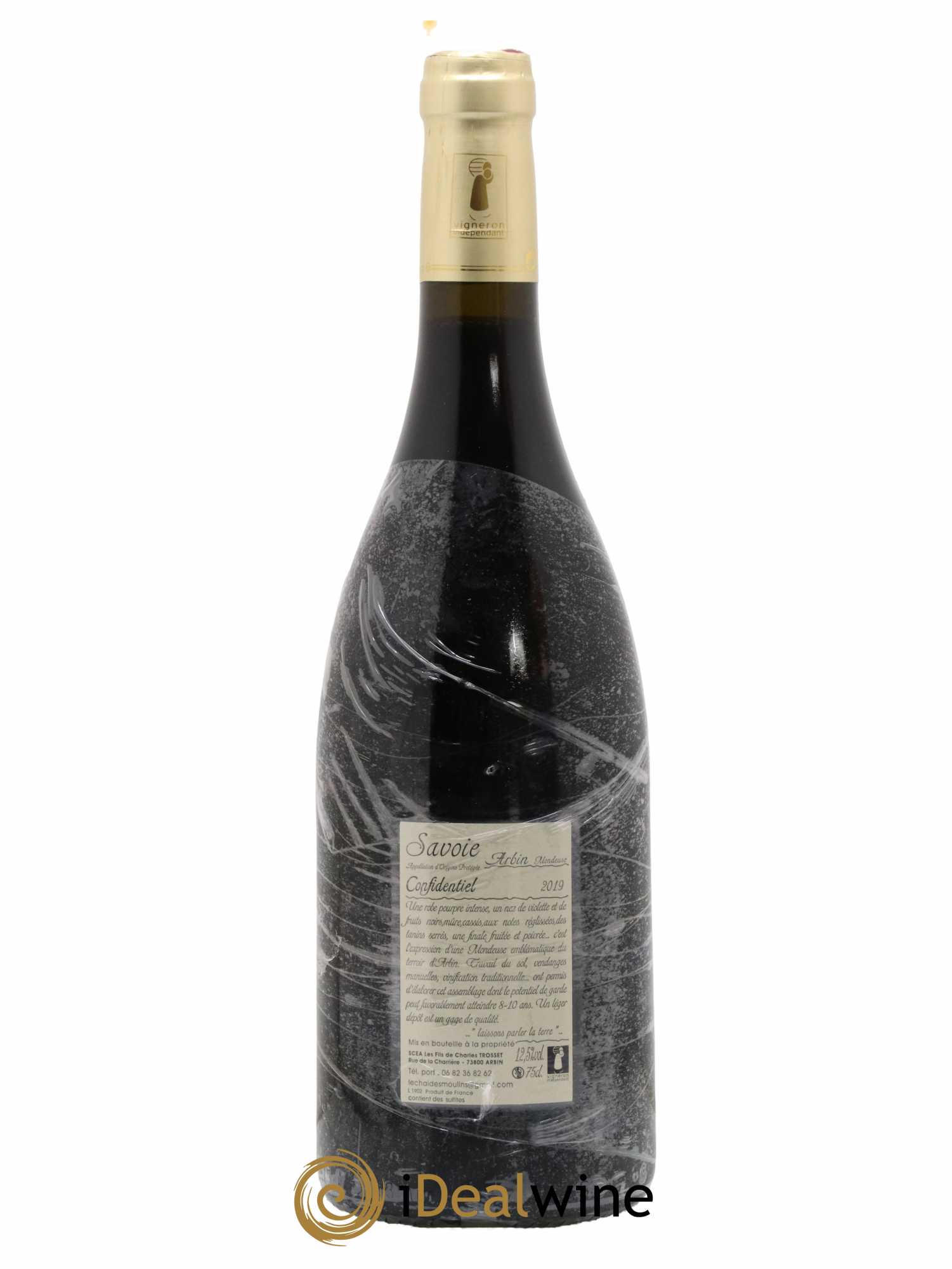 Vin de Savoie Arbin Mondeuse Confidentiel Trosset 2019 - Lot de 1 bouteille - 1