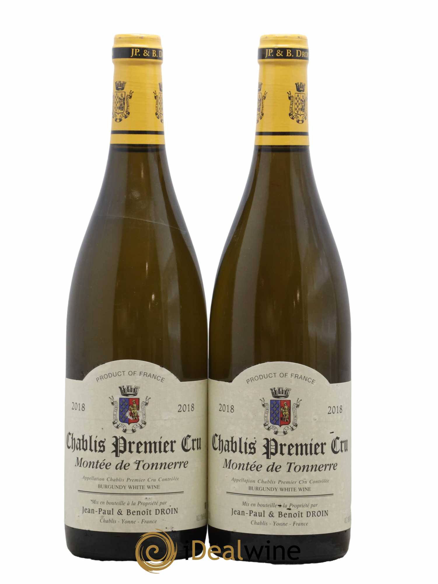 Chablis 1er Cru Montée de Tonnerre Jean-Paul & Benoît Droin (Domaine) 2018 - Lot de 2 bouteilles - 0