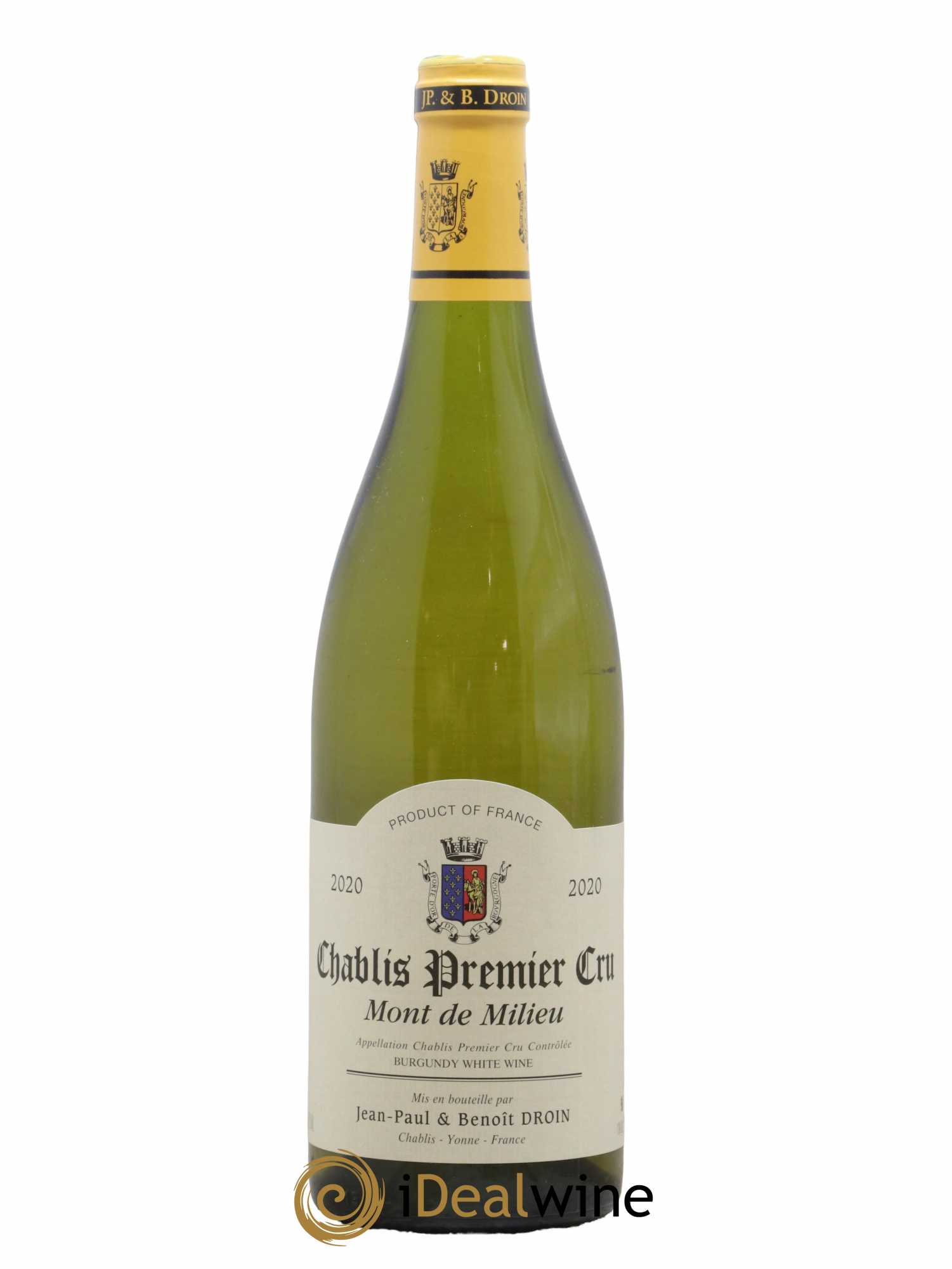 Chablis 1er Cru Mont de Milieu Jean-Paul & Benoît Droin (Domaine) 2020 - Lot de 1 bouteille - 0