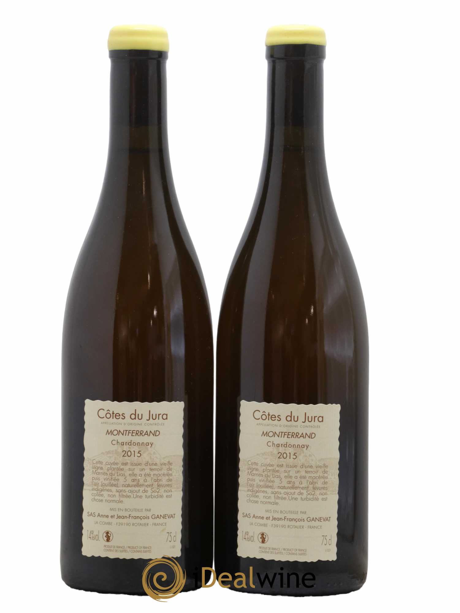 Vin de France Montferrand chardonnay Anne et Jean François Ganevat 2015 - Lot de 2 bouteilles - 1