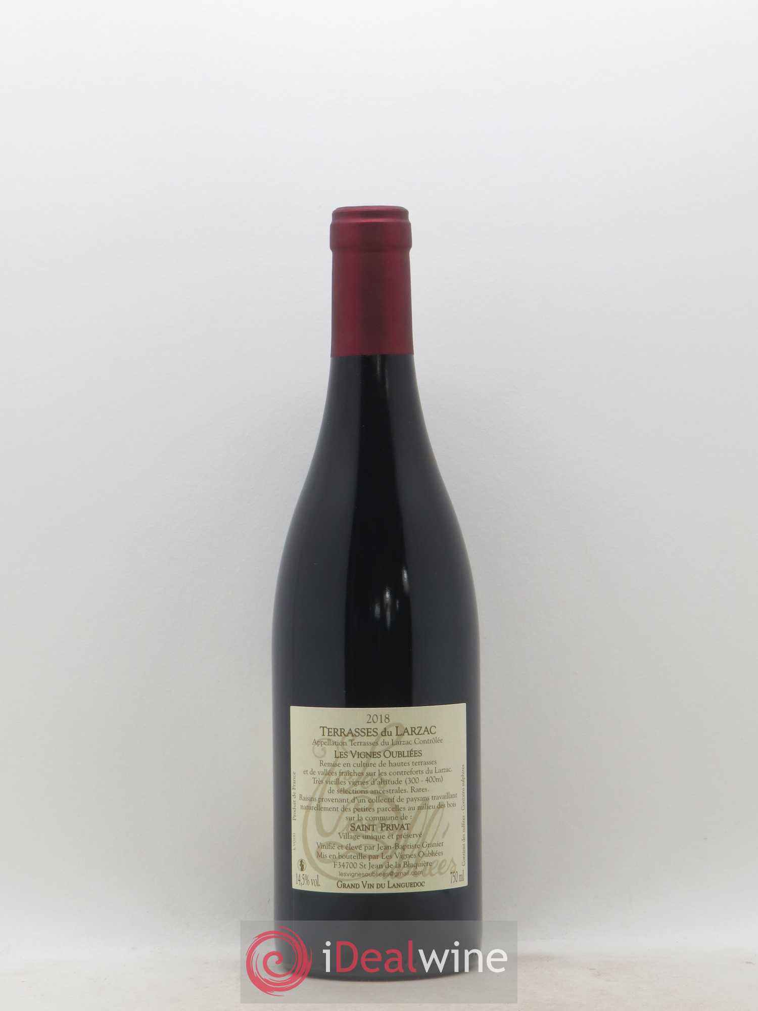 Terrasses du Larzac Les Vignes Oubliées Jean-Baptiste Granier 2018 - Lot de 1 bouteille - 1