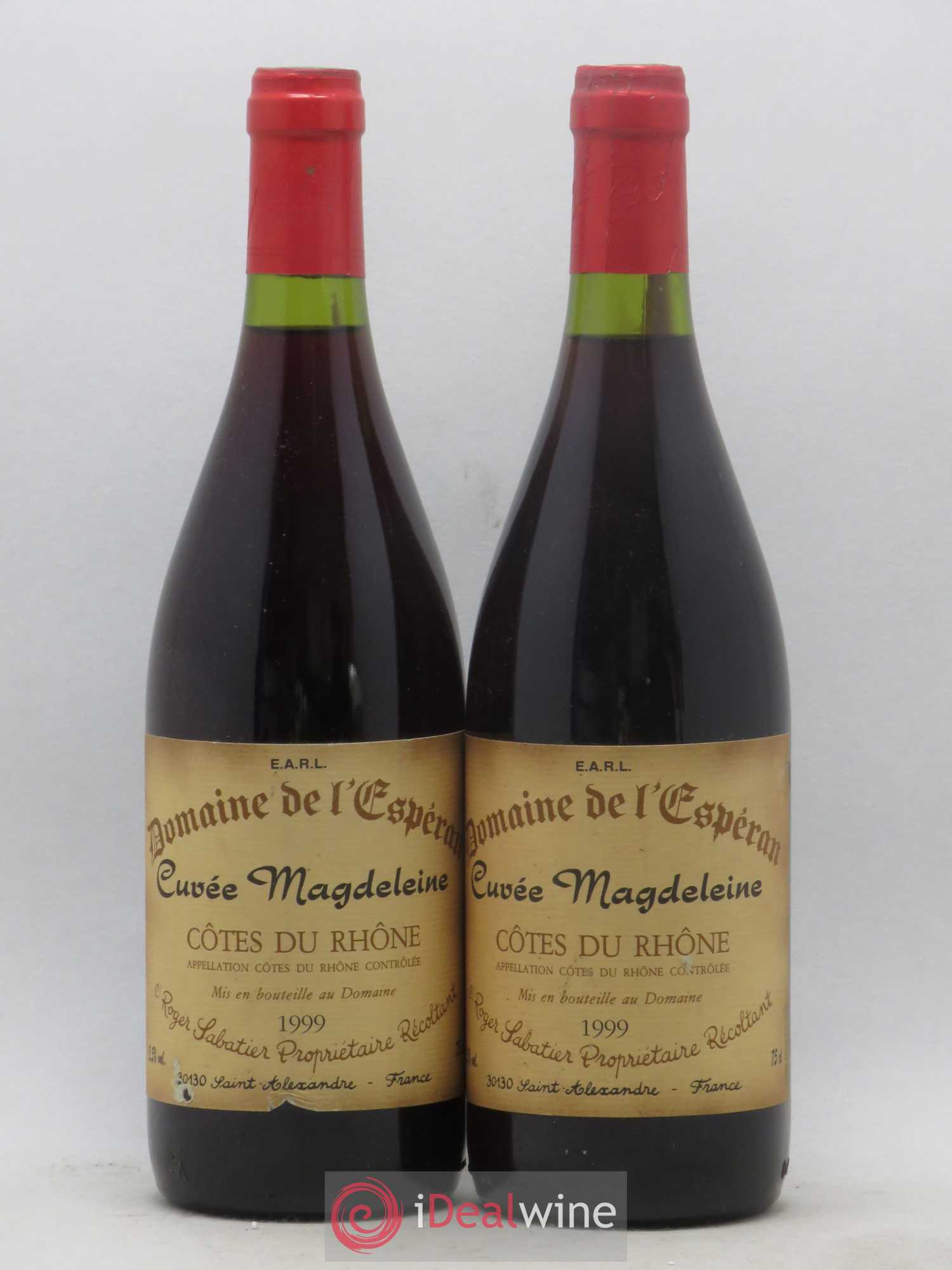 Côtes-du-Rhône Cuvée Magdeleine Domaine de l'Esperan 1999 - Posten von 2 Flaschen - 0