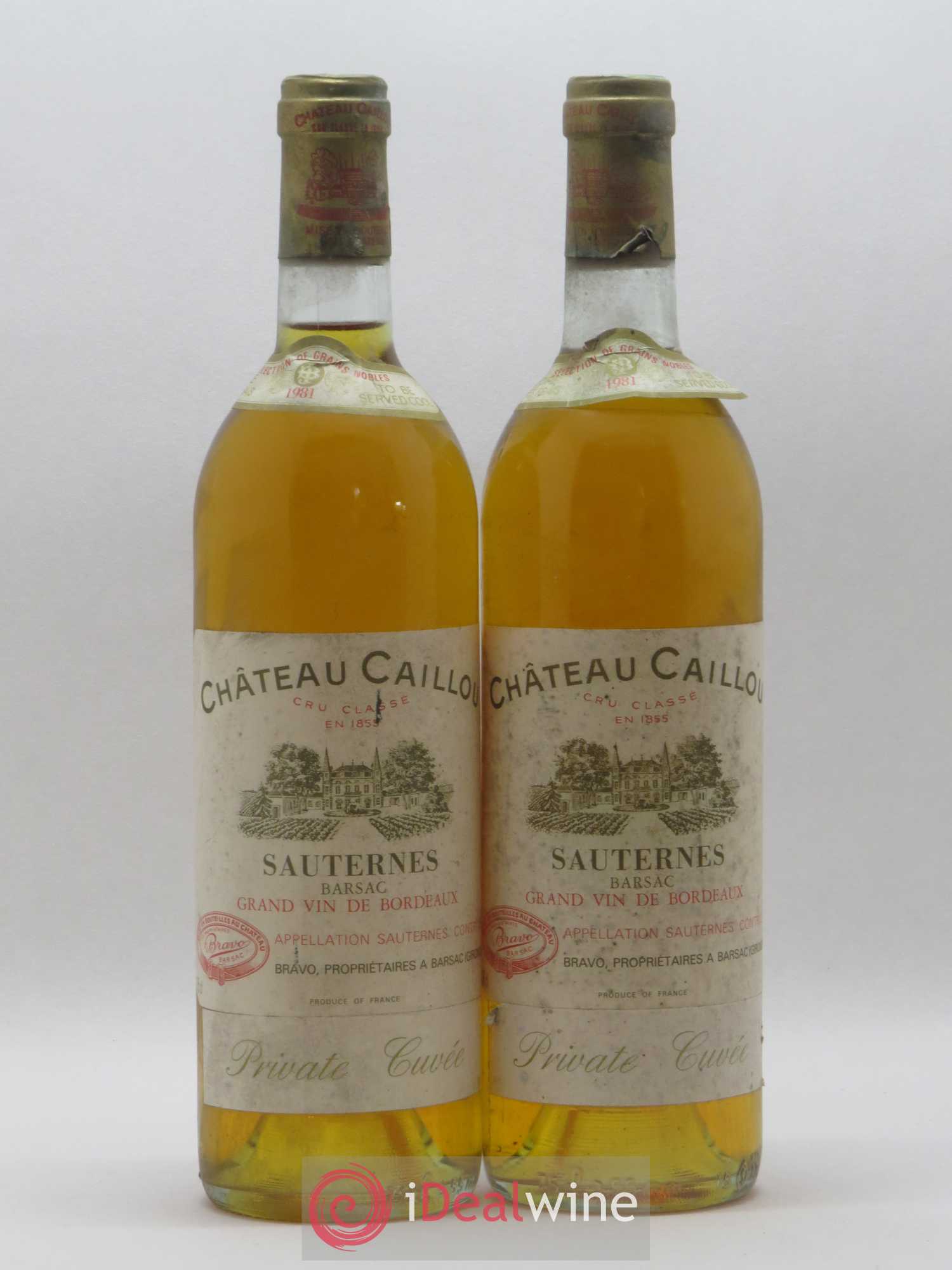 Château Caillou - Private Cuvée 1981 - Lotto di 2 bottiglie - 0