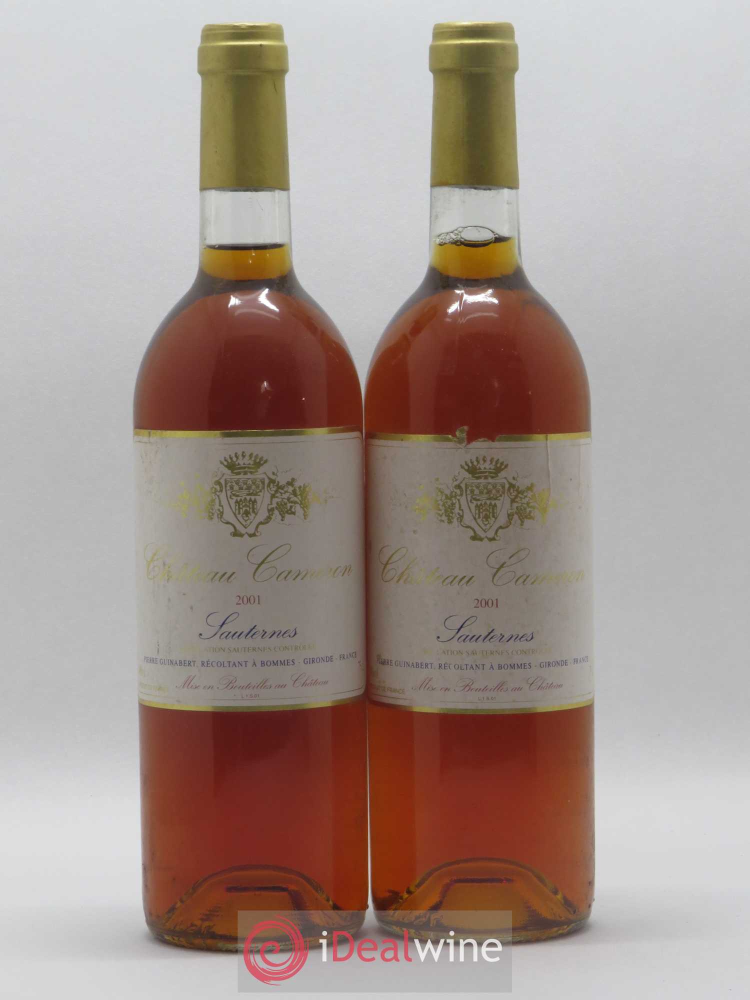 Sauternes Château Cameron 2001 - Lotto di 2 bottiglie - 0