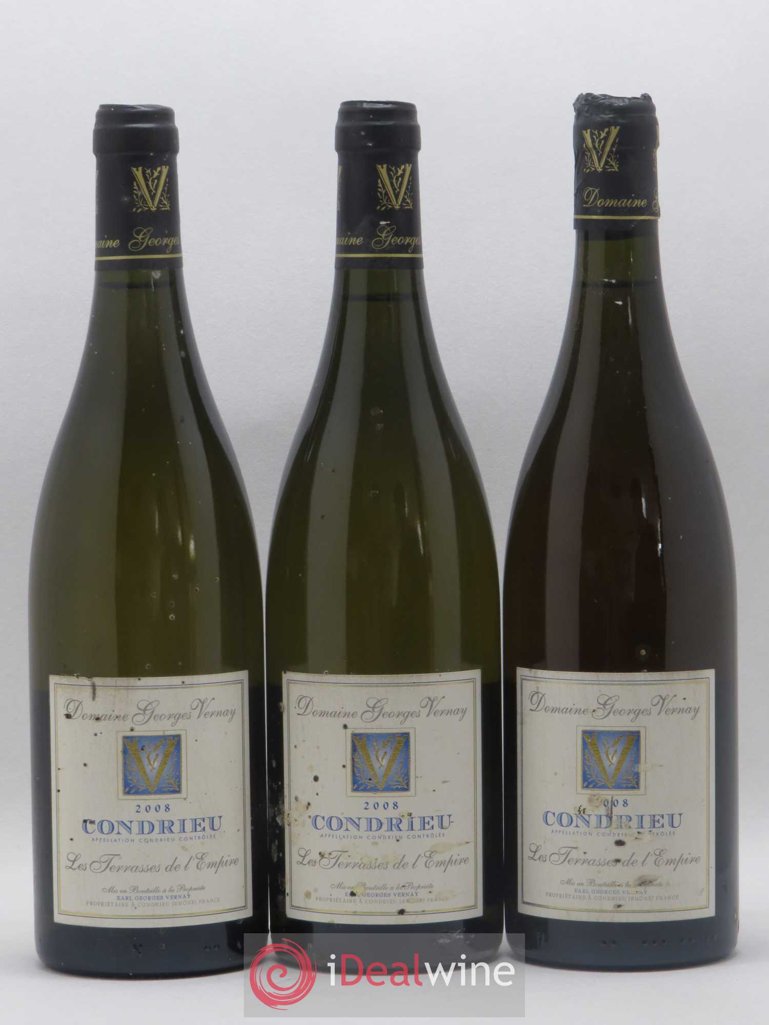 Condrieu Terrasses de l'Empire Georges Vernay 2008 - Posten von 3 Flaschen - 0