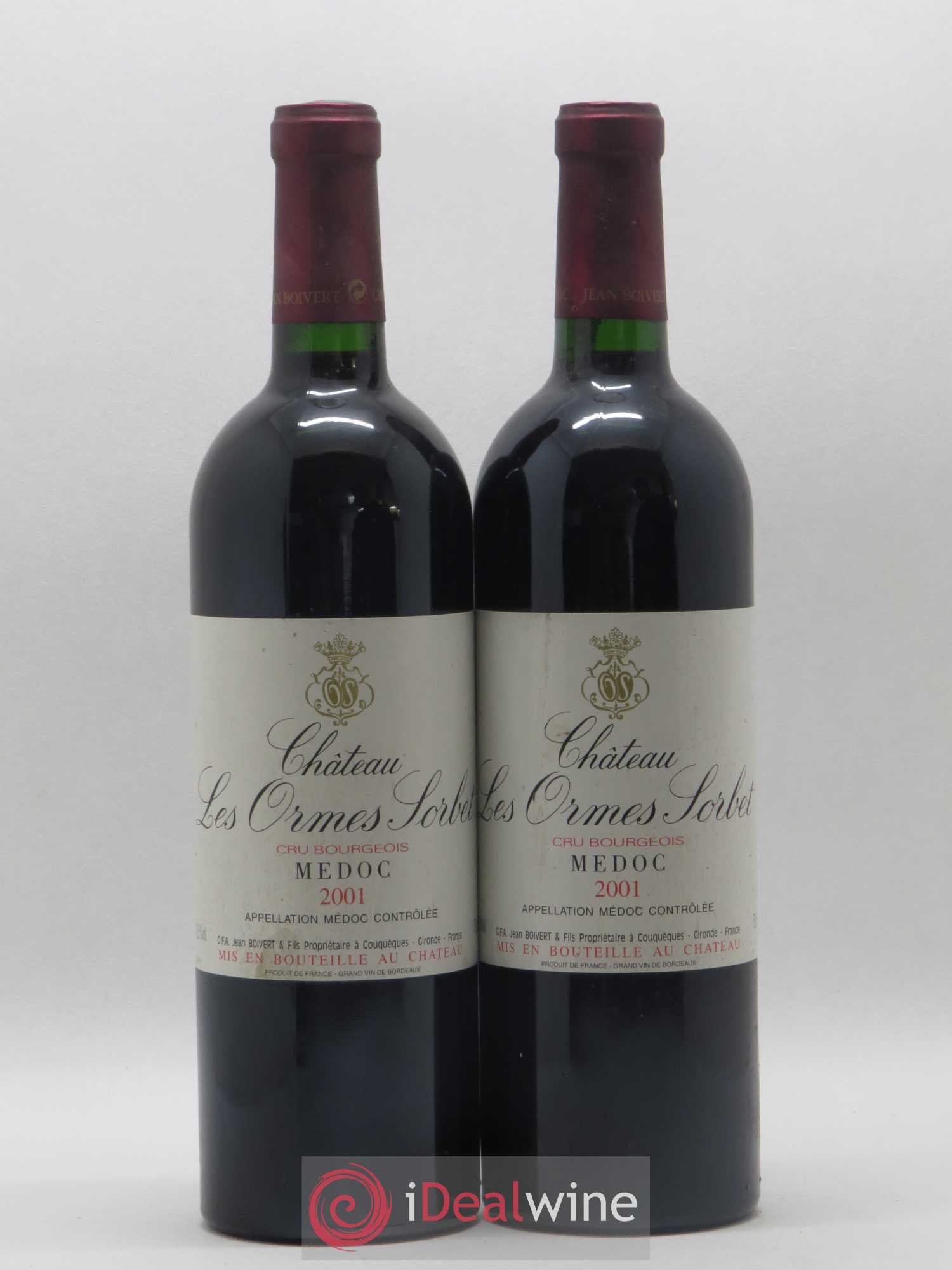 Château les Ormes Sorbet Cru Bourgeois 2001 - Lot de 2 bouteilles - 0