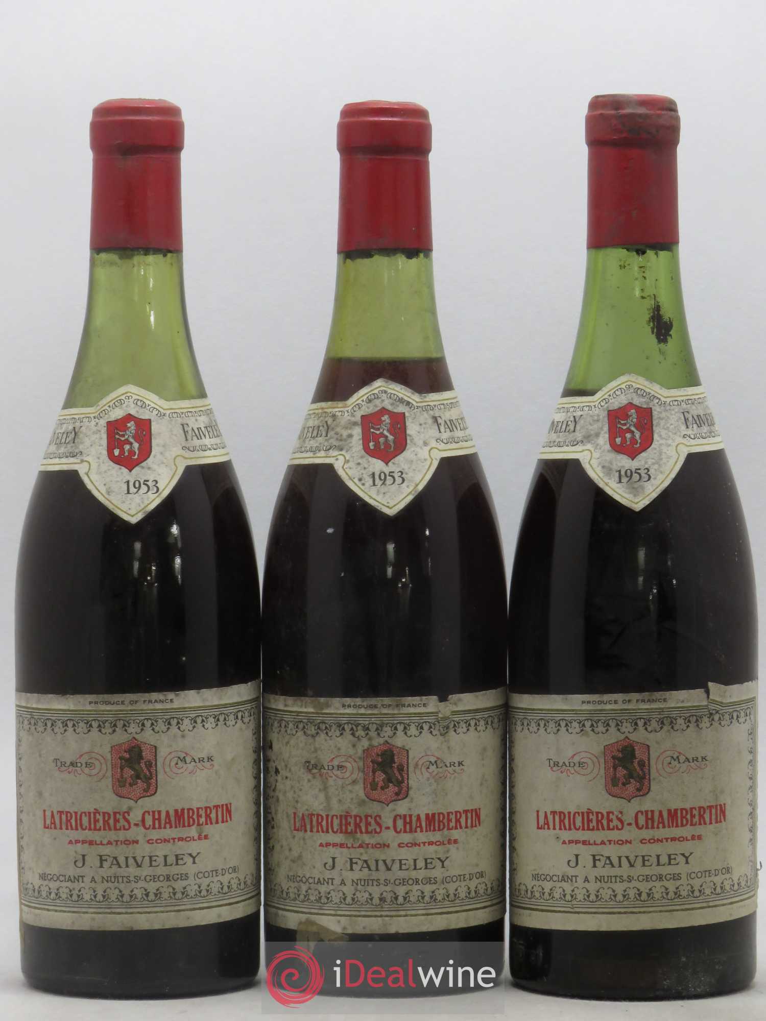 Latricières-Chambertin Grand Cru Faiveley 1953 - Lot de 3 bouteilles - 0