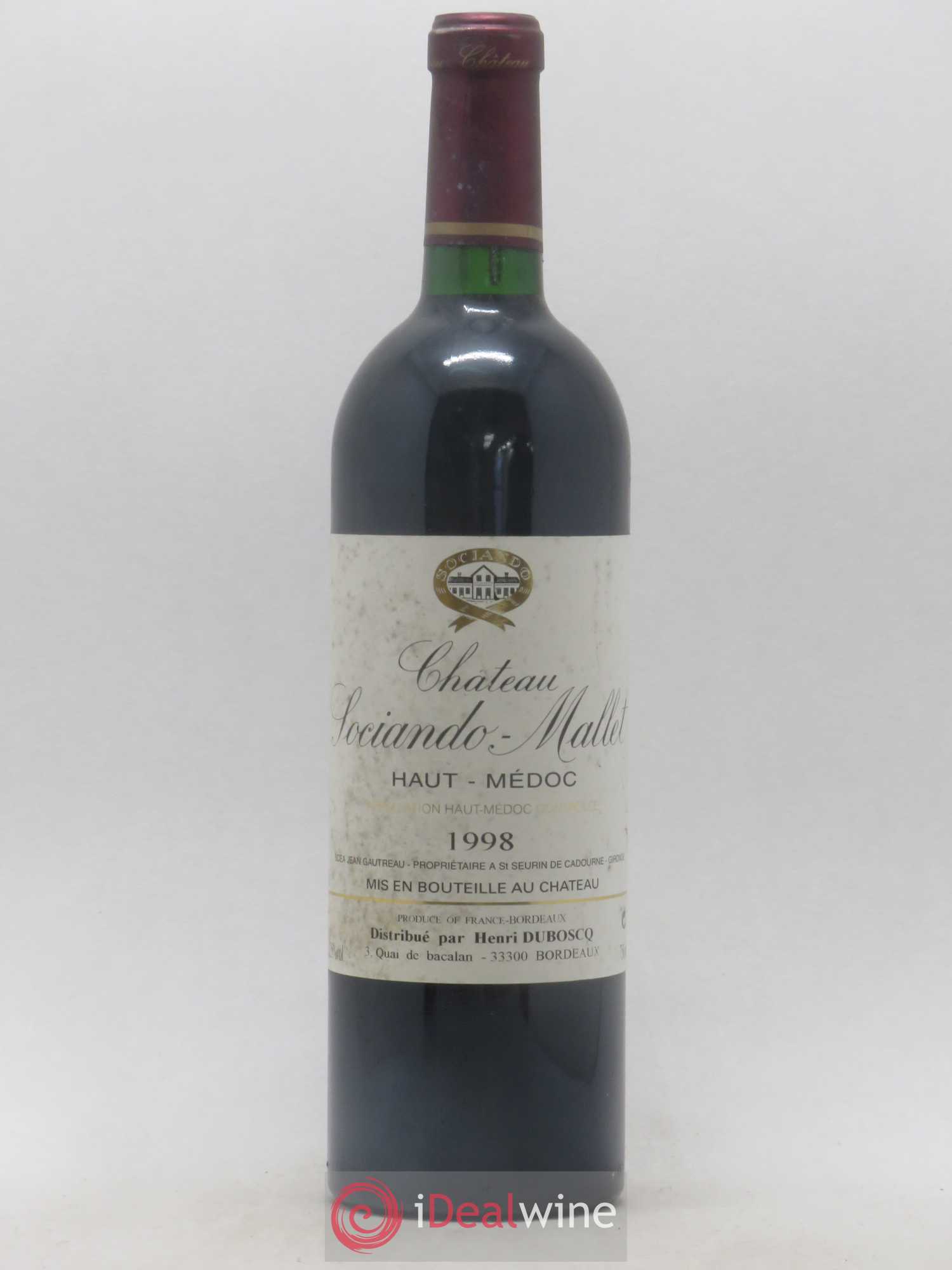 Château Sociando Mallet 1998 - Lot de 1 bouteille - 0