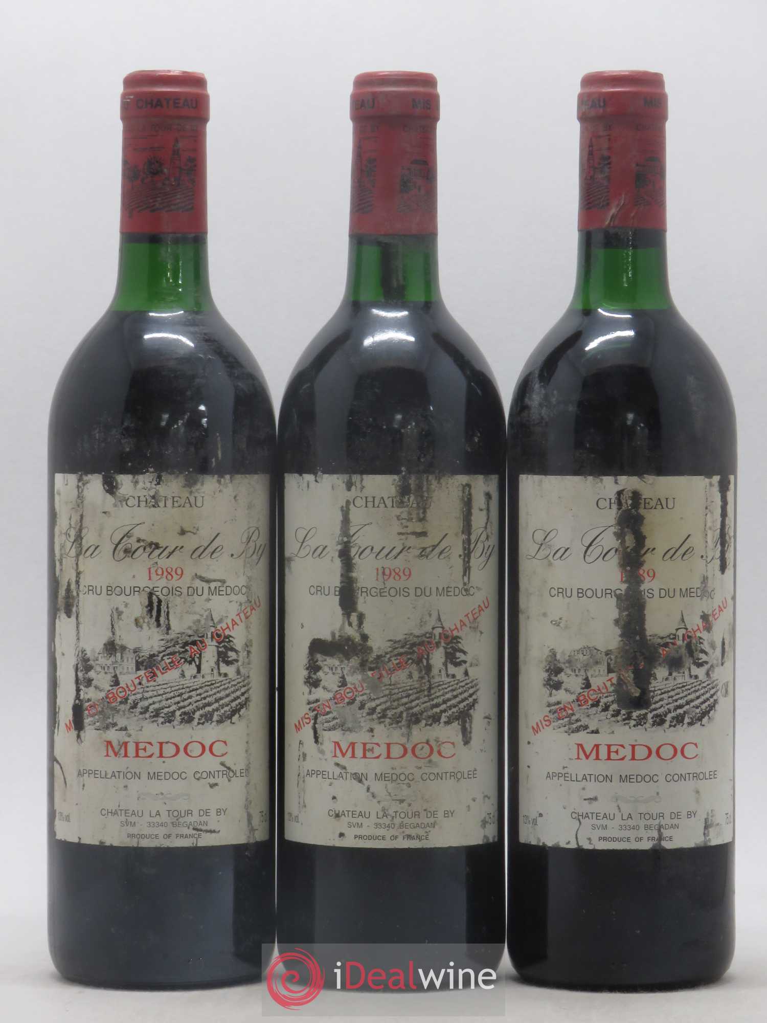 Château La Tour de By Cru Bourgeois 1989 - Lot de 3 bouteilles - 0