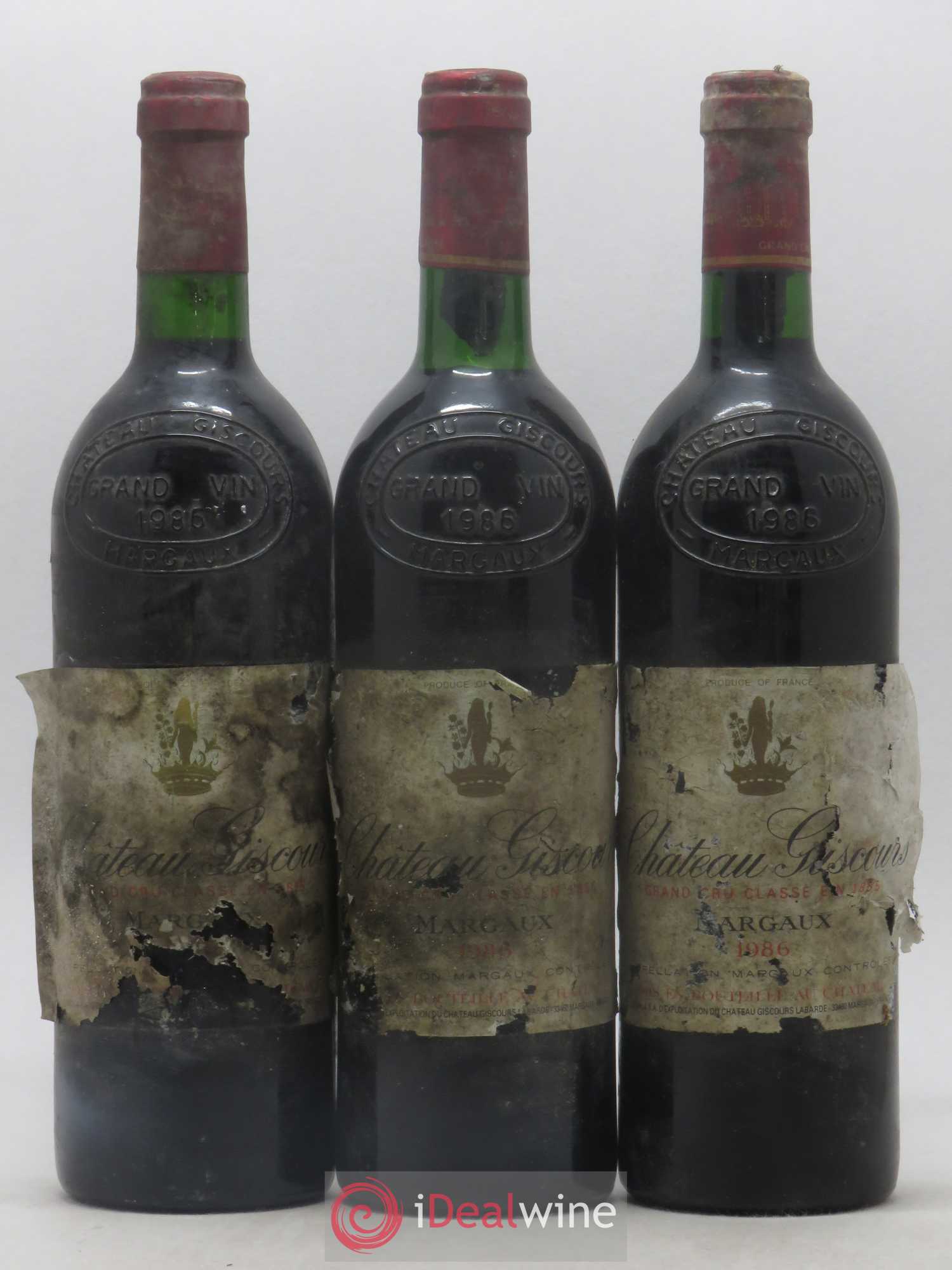 Château Giscours 3ème Grand Cru Classé (sans prix de réserve) 1986 - Lot de 3 bouteilles - 0