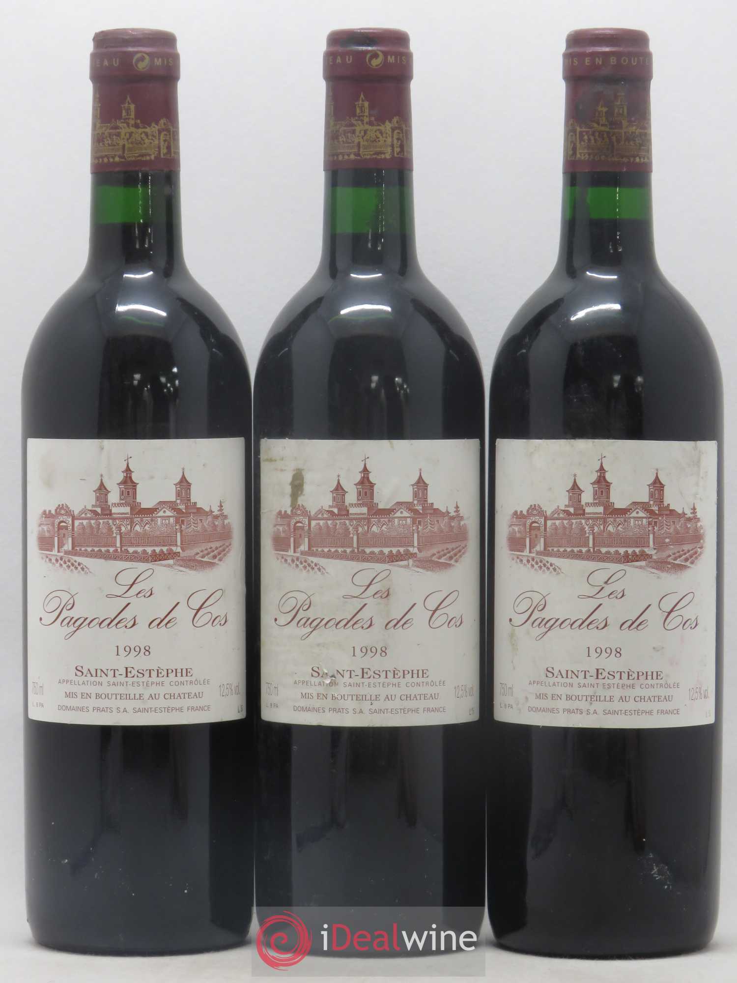 Les Pagodes de Cos Second Vin 1998 - Posten von 3 Flaschen - 0