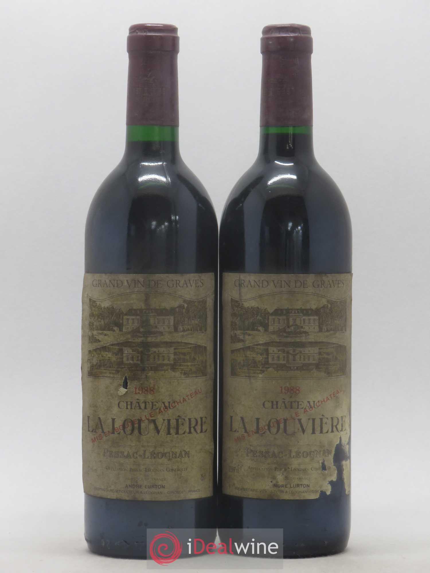Château la Louvière 1988 - Lot de 2 bouteilles - 0