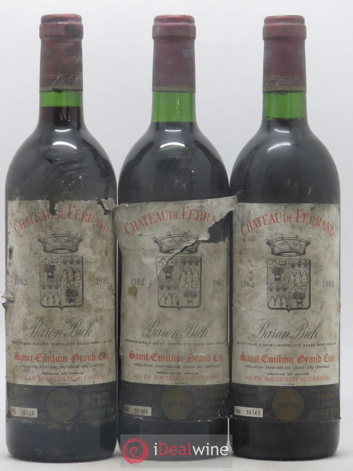 Château de Ferrand Grand Cru Classé 1982 - Lot de 3 bouteilles - 0