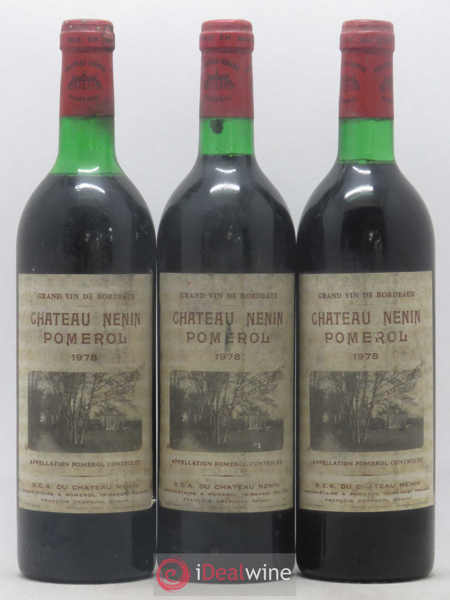 Château Nenin 1978 - Lot de 3 bouteilles - 0