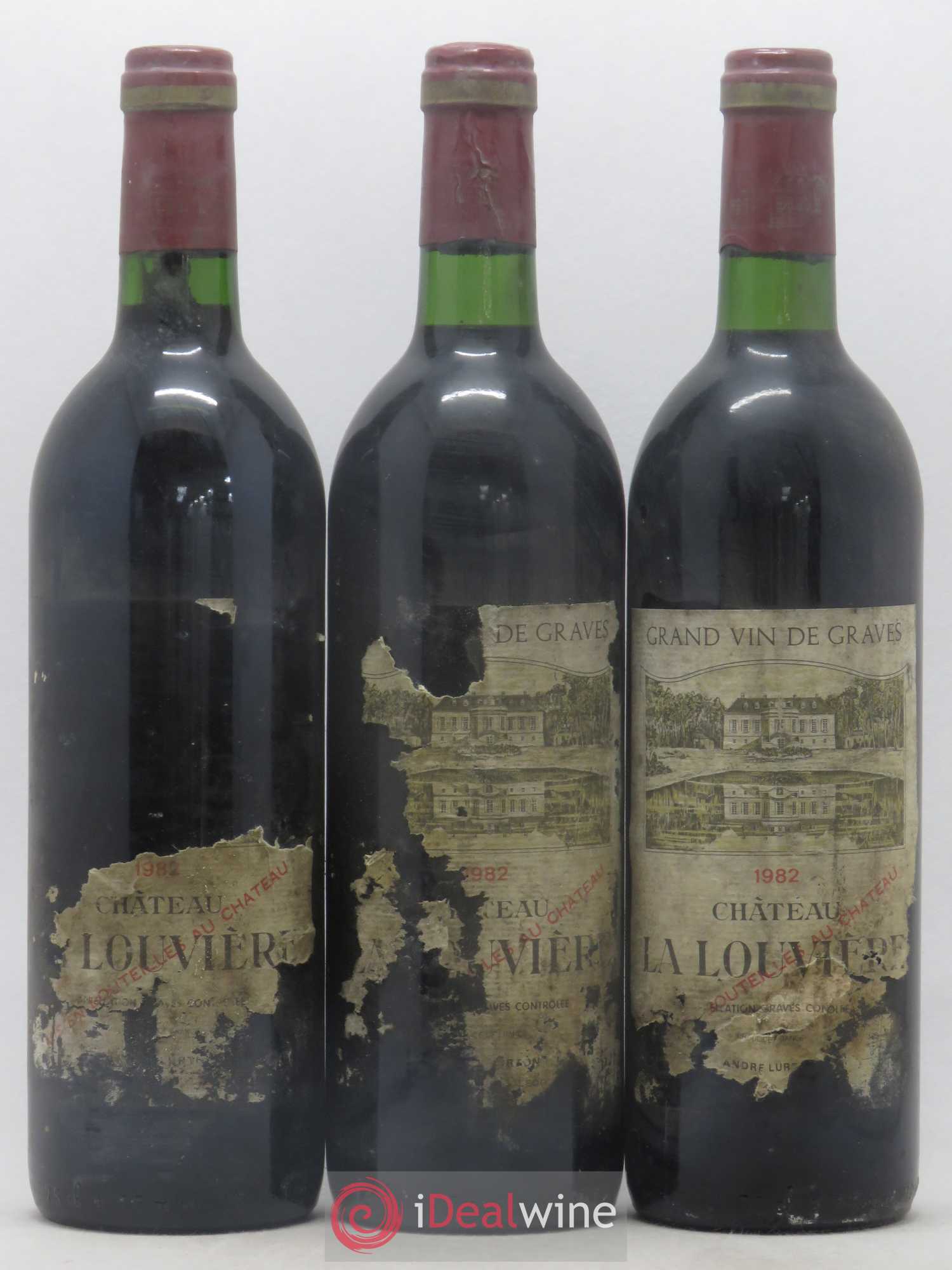 Château la Louvière 1982 - Lot de 3 bouteilles - 0