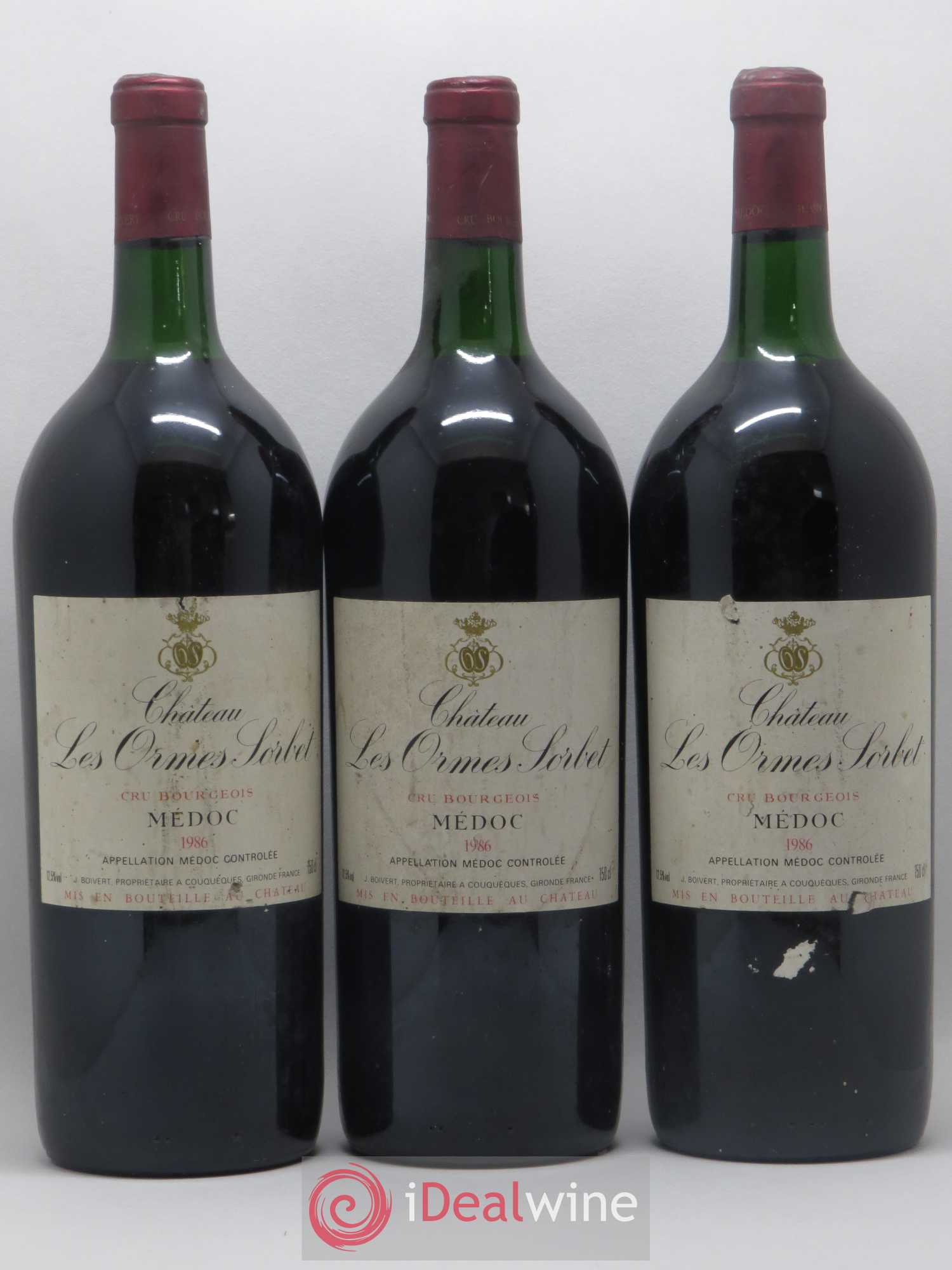 Château les Ormes Sorbet Cru Bourgeois 1986 - Lot de 3 magnums - 0