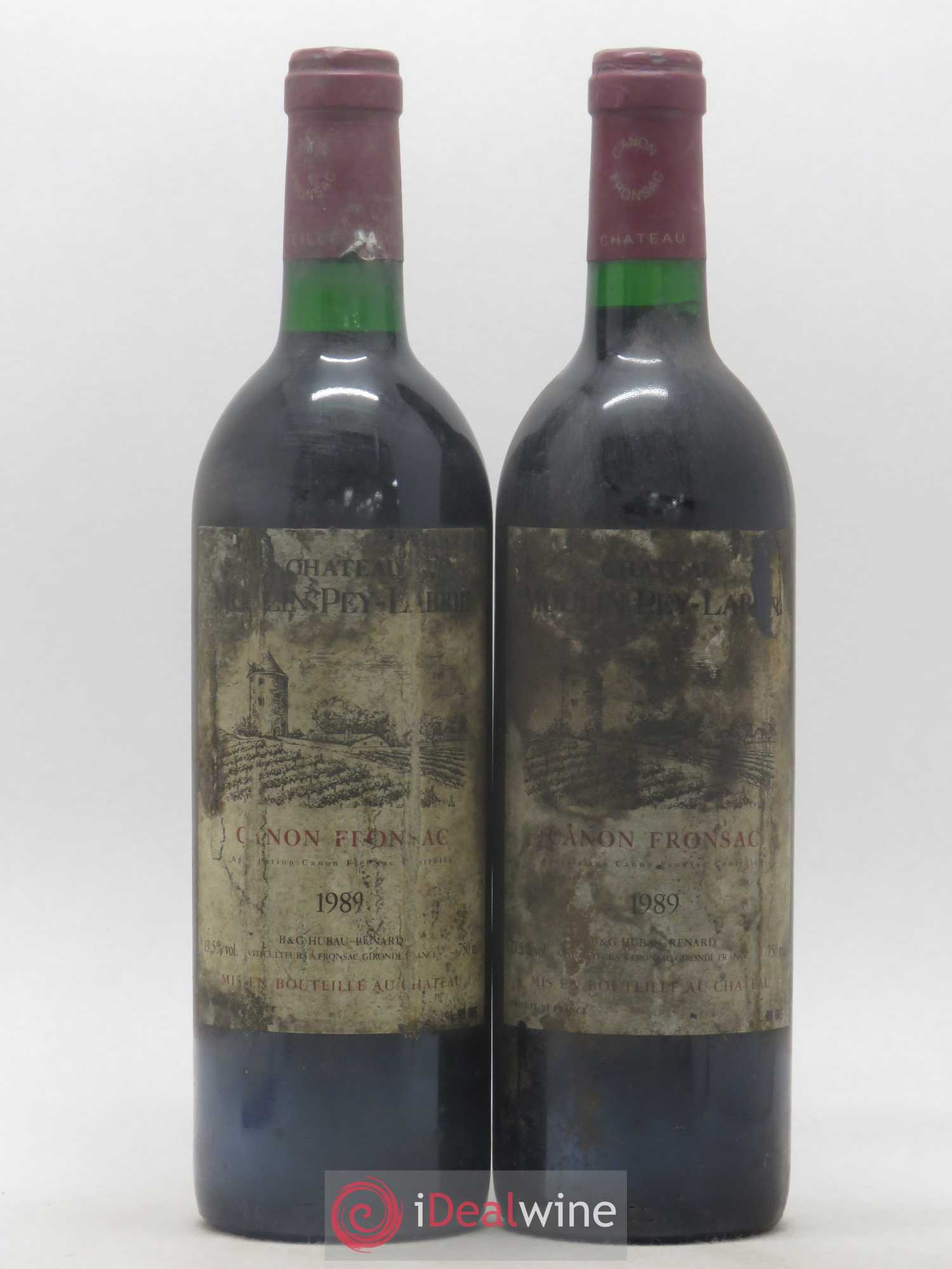 Château Moulin Pey-Labrie 1989 - Lot de 2 bouteilles - 0