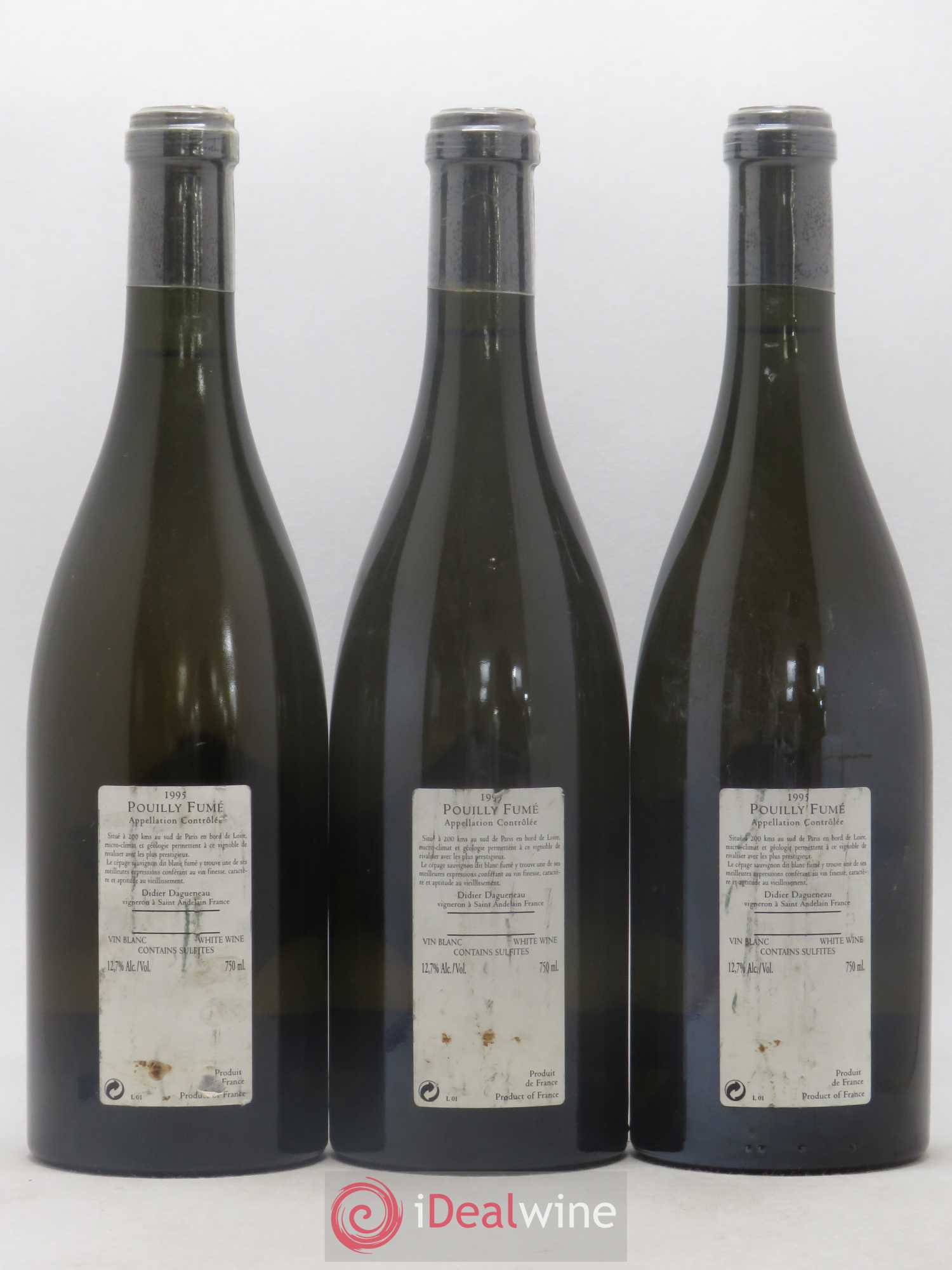 Vin de France (anciennement Pouilly-Fumé) Silex Dagueneau (Domaine Didier - Louis-Benjamin) 1995 - Lot de 3 bouteilles - 1