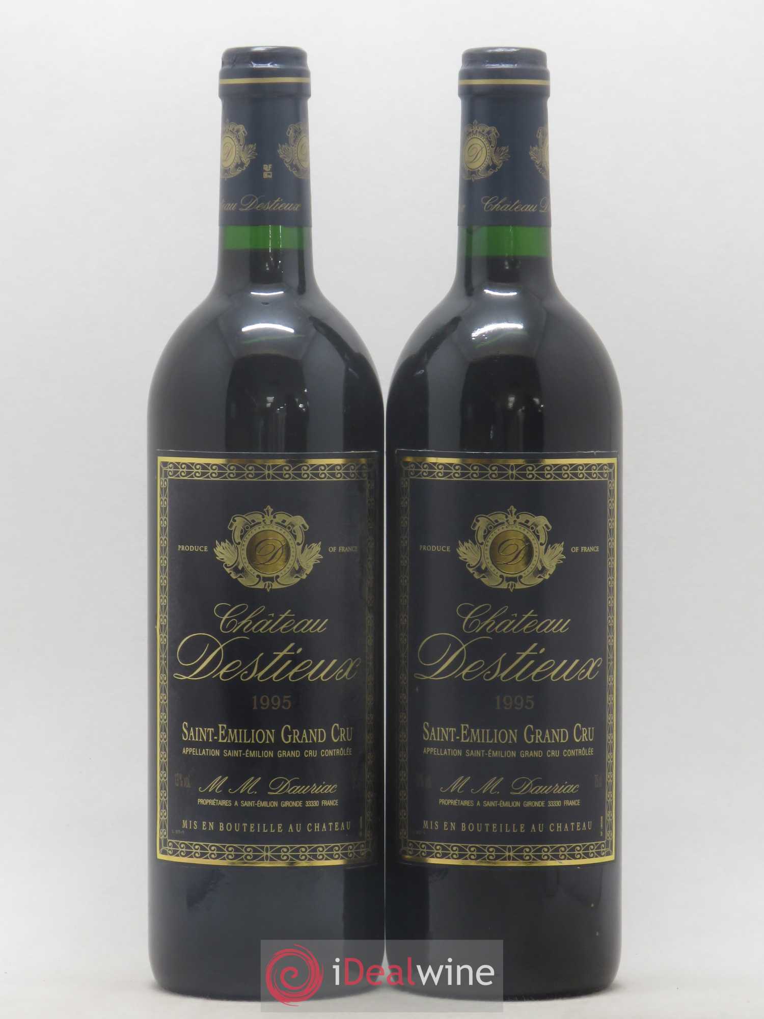 Château Destieux Grand Cru Classé 1995 - Lot de 2 bouteilles - 0
