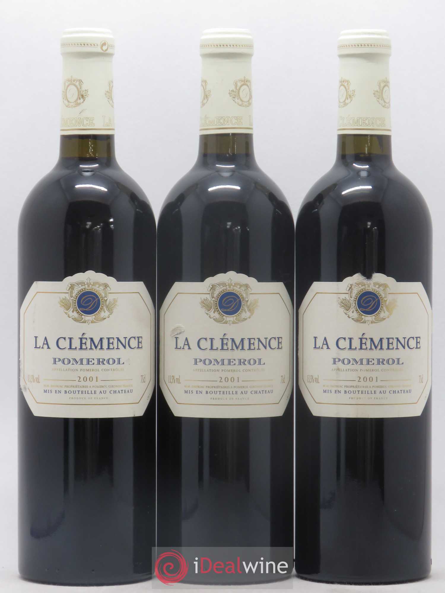 Château La Clémence 2001 - Lot de 3 bouteilles - 0