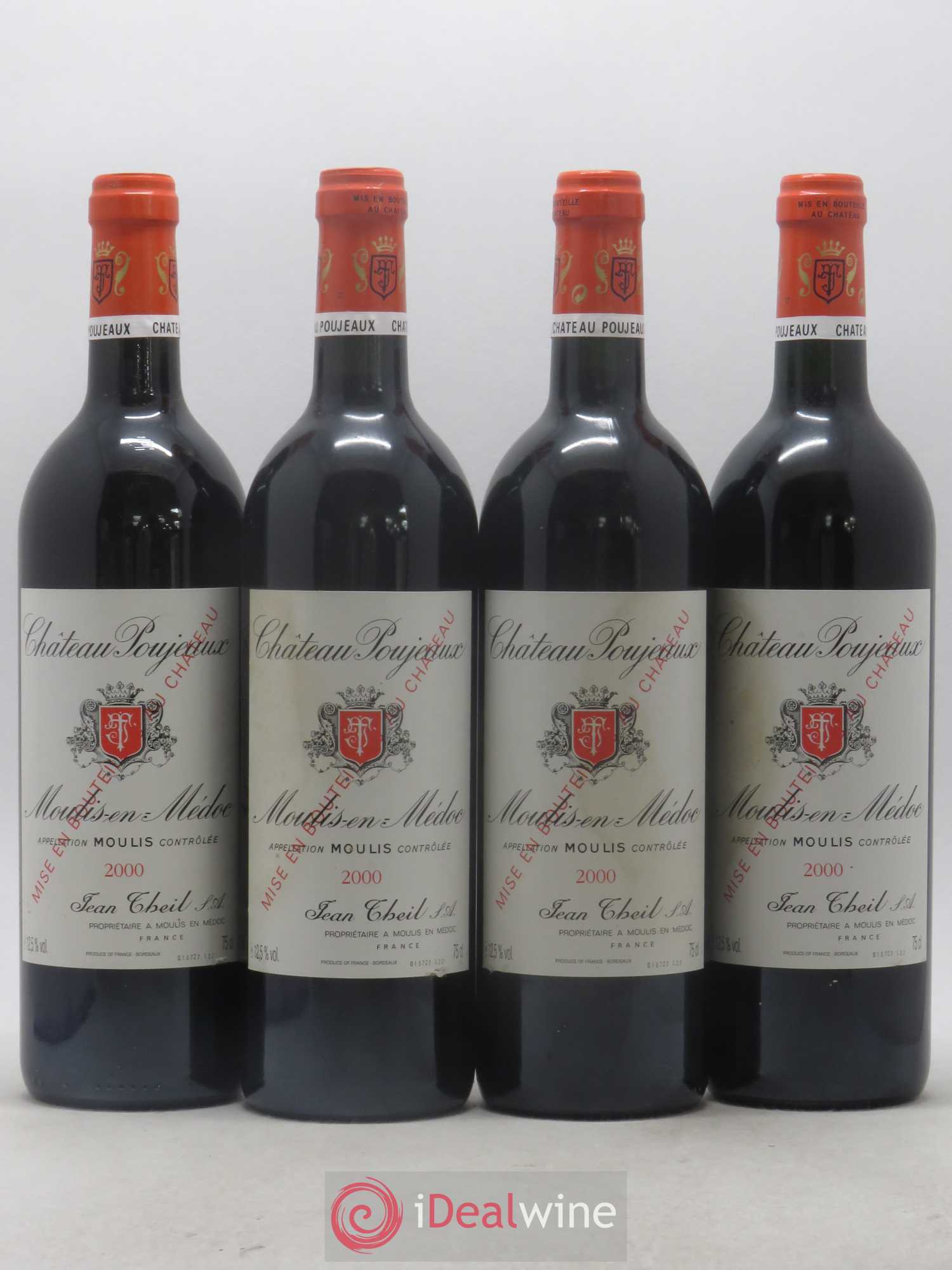 Château Poujeaux 2000 - Lot de 4 bouteilles - 0