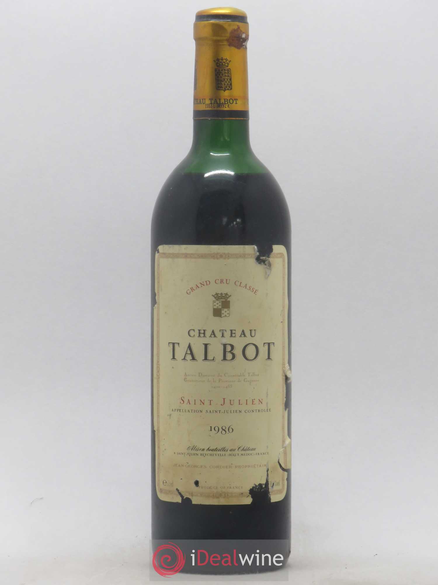 Château Talbot 4ème Grand Cru Classé 1986 - Lot de 1 bouteille - 0