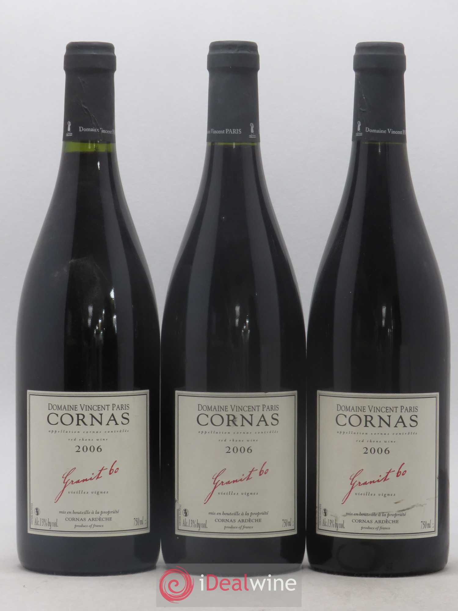 Cornas Granit 60 Vieilles Vignes Vincent Paris 2006 - Lot de 3 bouteilles - 0
