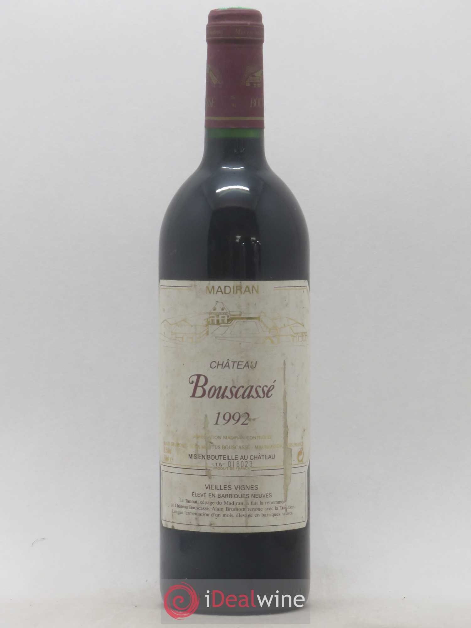 Madiran Vieilles Vignes Château Bouscassé - Alain Brumont 1992 - Lot de 1 bouteille - 0