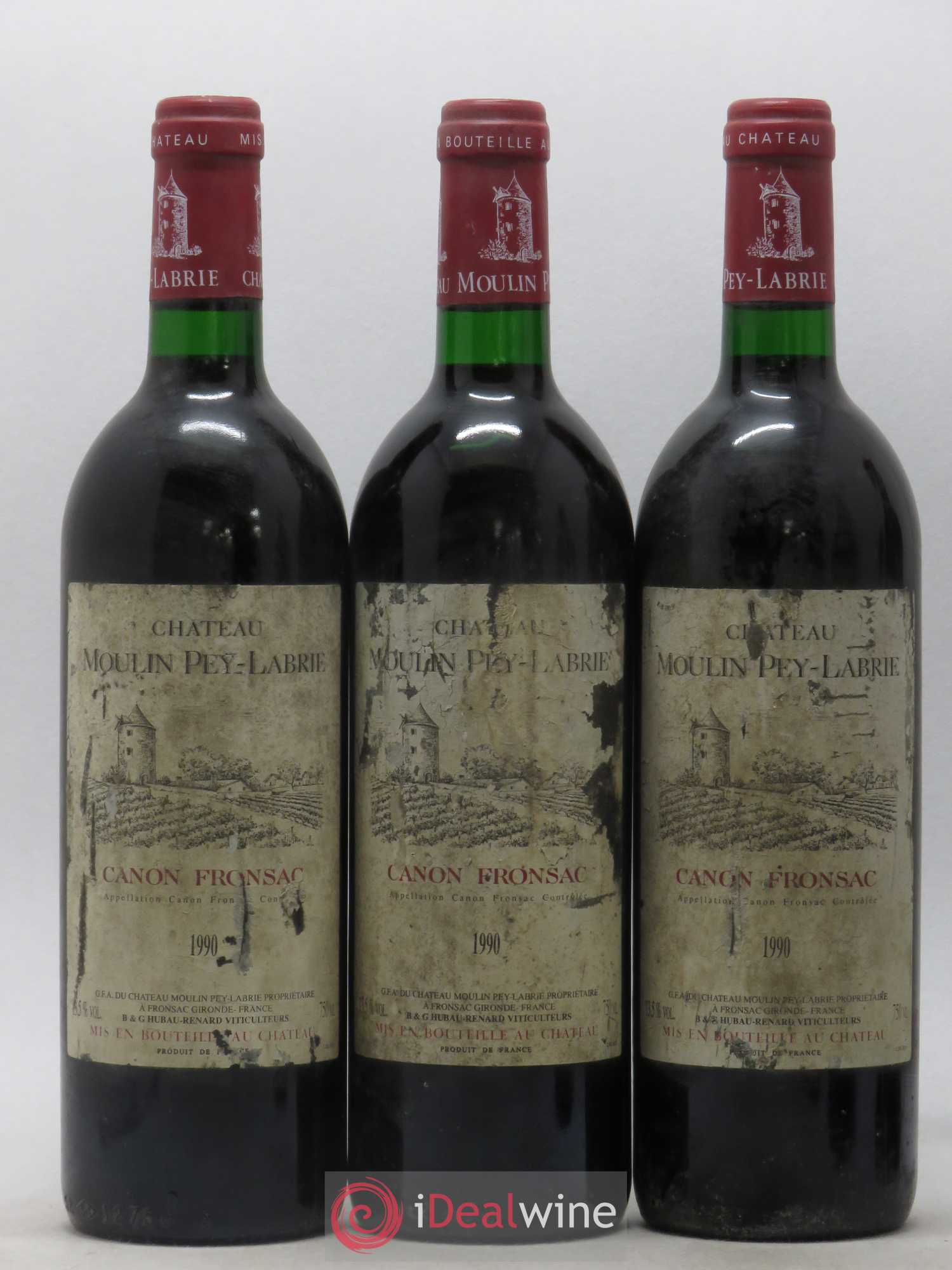 Château Moulin Pey-Labrie 1990 - Posten von 5 Flaschen - 1