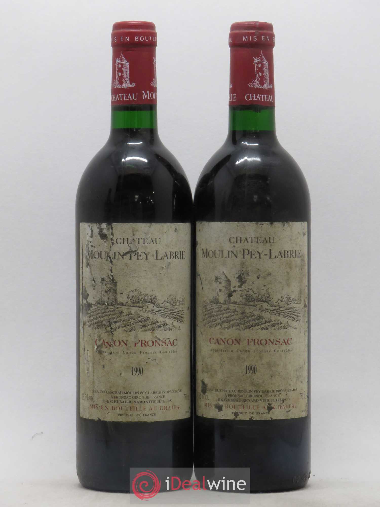 Château Moulin Pey-Labrie 1990 - Posten von 5 Flaschen - 2