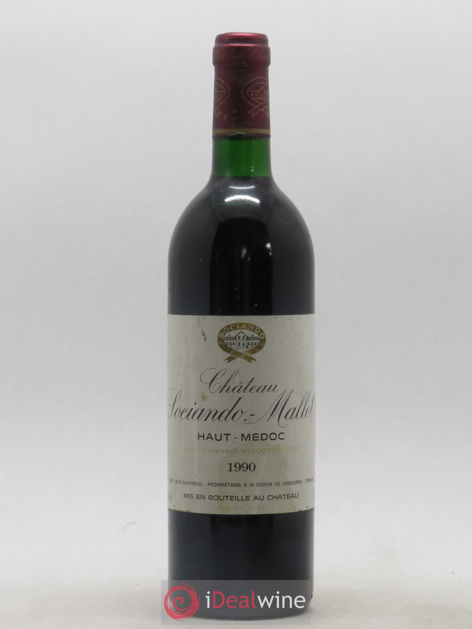 Château Sociando Mallet 1990 - Lot de 1 bouteille - 0