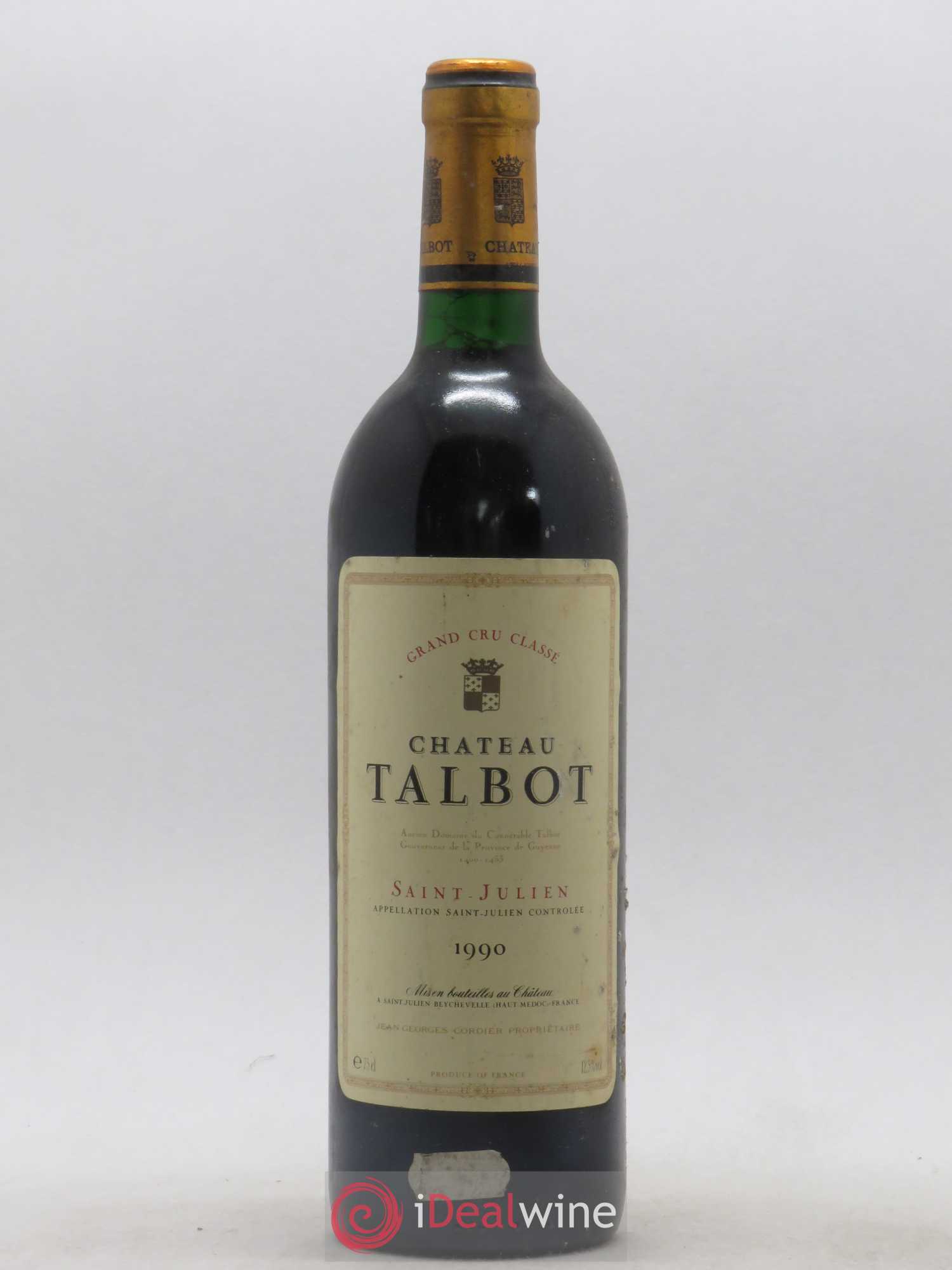 Château Talbot 4ème Grand Cru Classé 1990 - Lot de 1 bouteille - 0