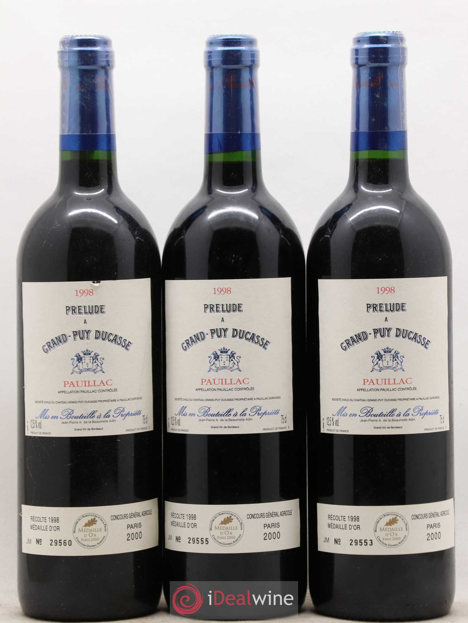 Prélude à Grand Puy Ducasse Second Vin (sans prix de réserve) 1998 - Lot de 12 bouteilles - 2