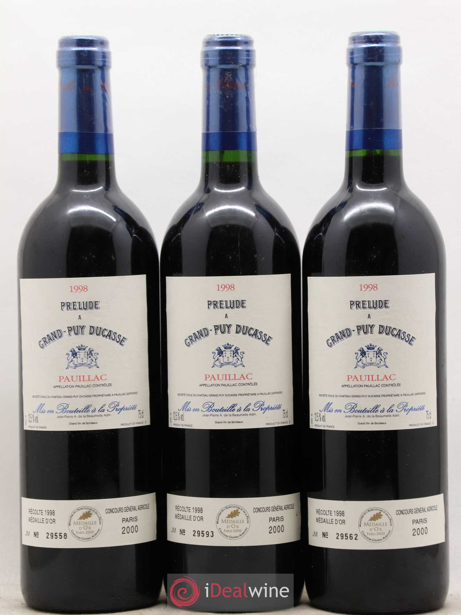 Prélude à Grand Puy Ducasse Second Vin (sans prix de réserve) 1998 - Lot de 12 bouteilles - 4